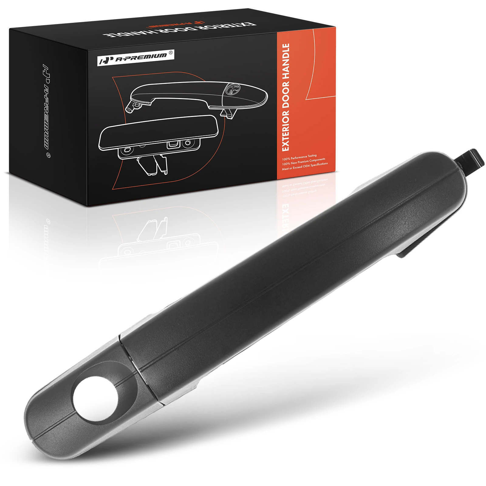 Front Driver Black Exterior Door Handle with Keyhole