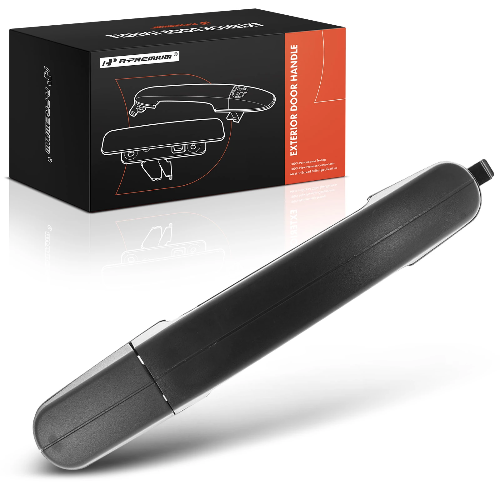 Front Passenger Black Exterior Door Handle with Keyhole