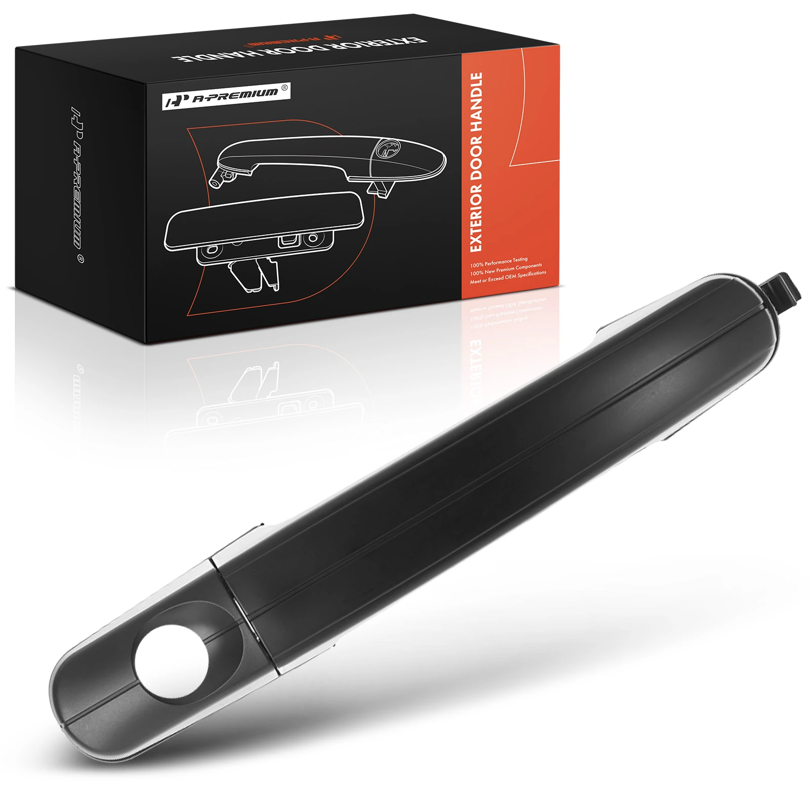 Front Driver Black Exterior Door Handle with Keyhole