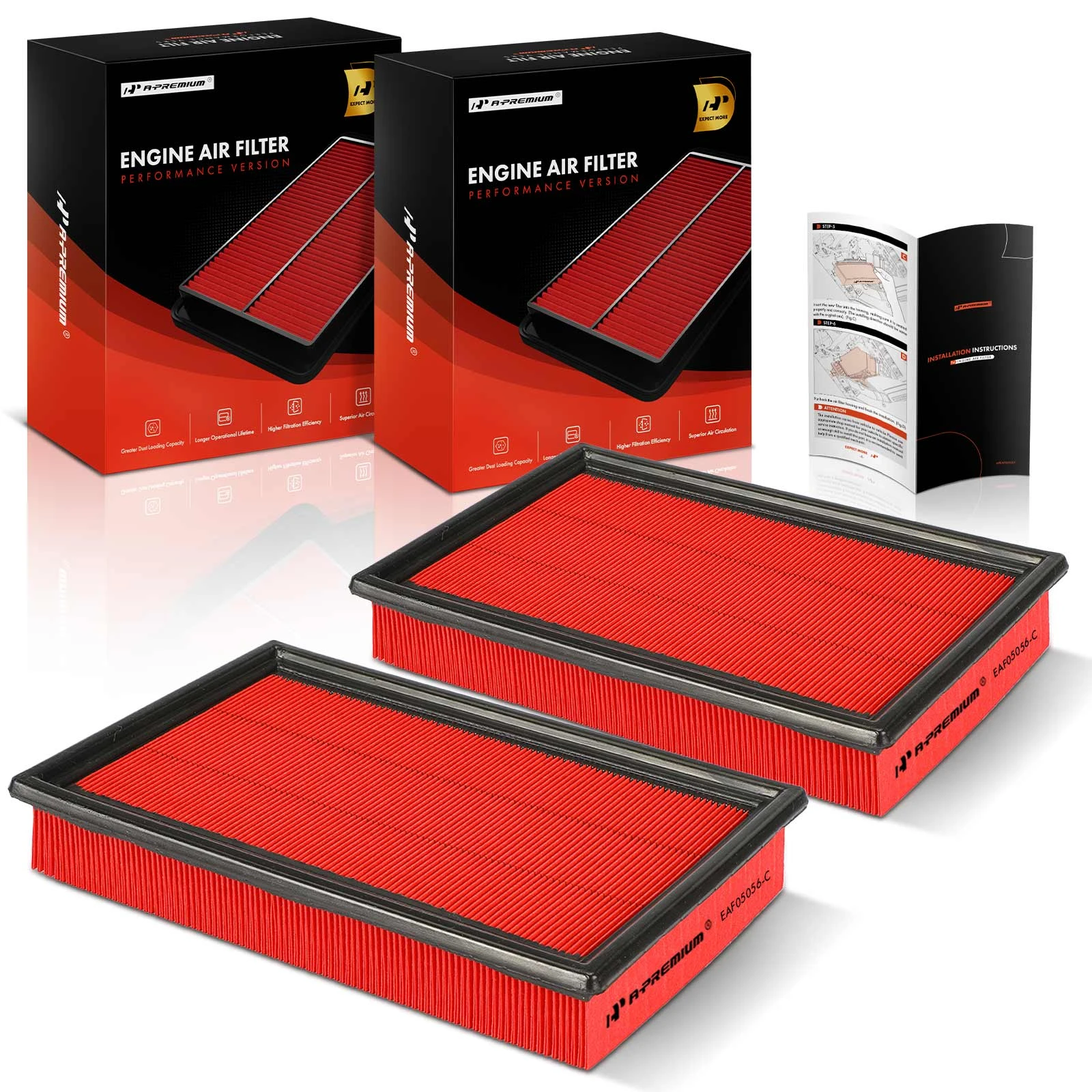 2 Pcs Front High Performance Engine Air Filter for 1986-2011 Lincoln Town Car