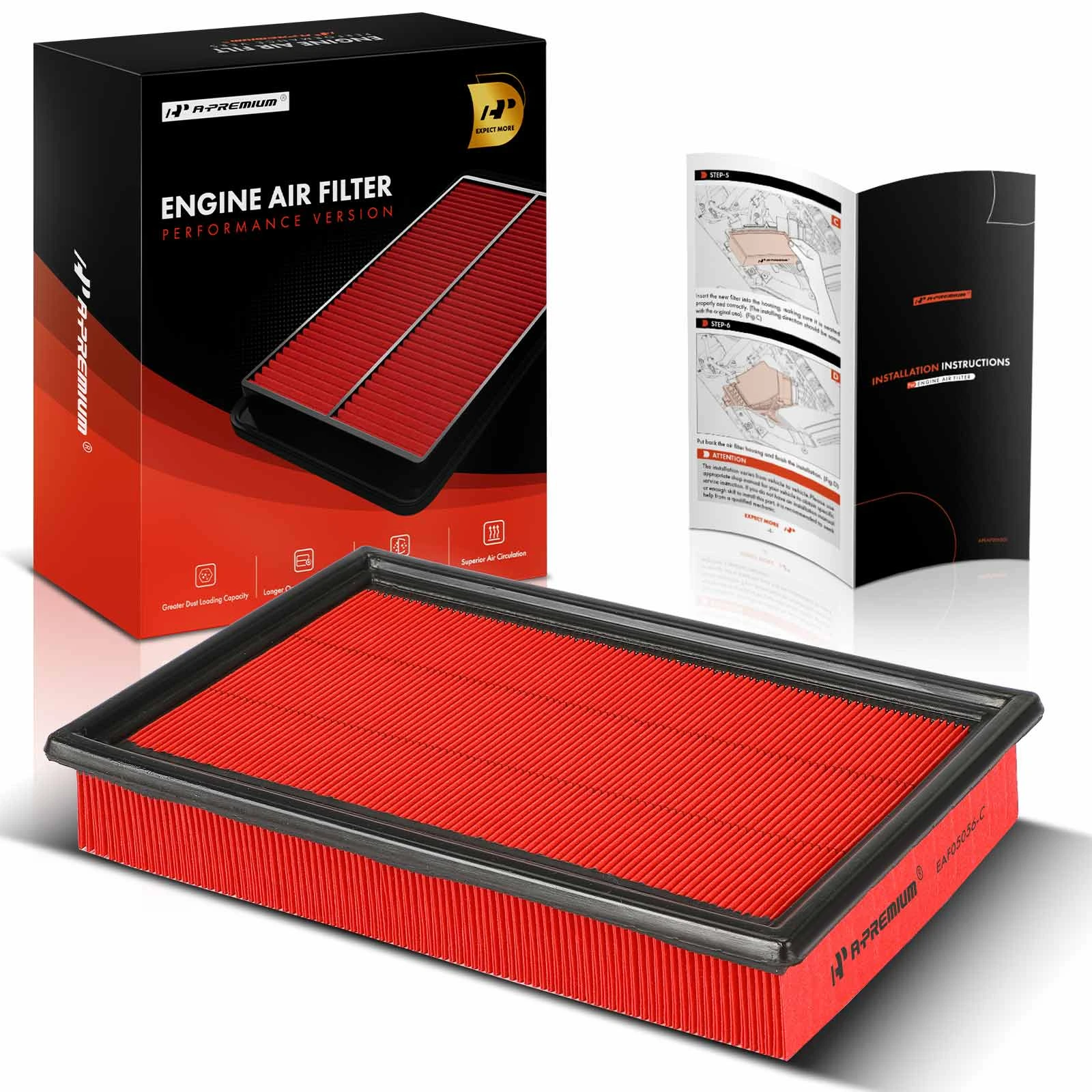 Front High Performance Engine Air Filter for 1986-2011 Lincoln Town Car