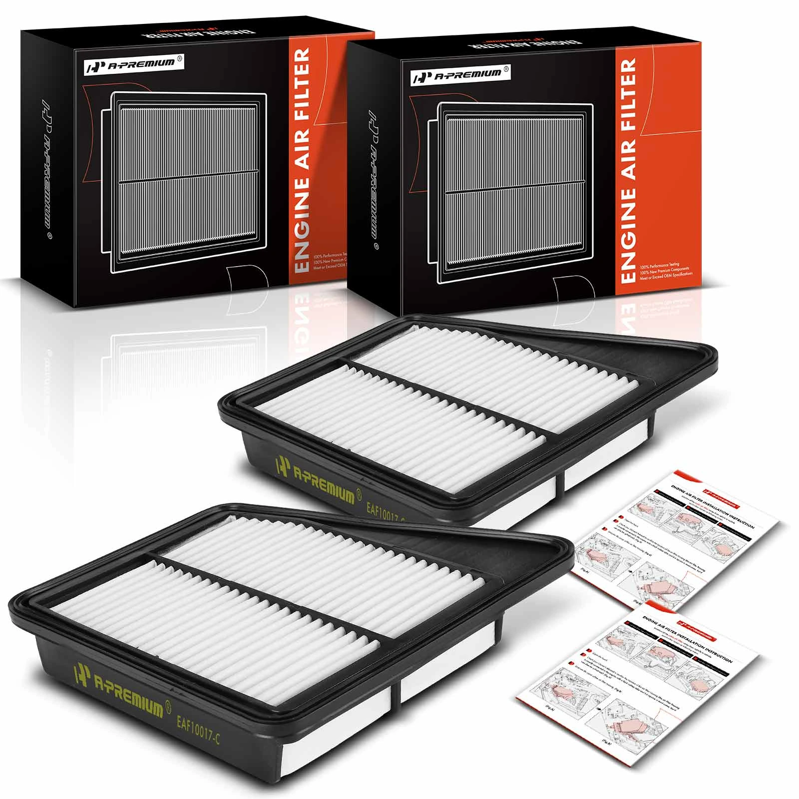 2 Pcs Engine Air Filter