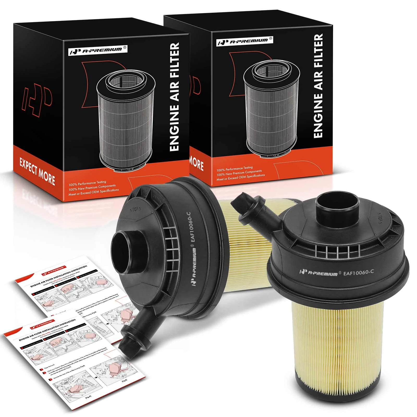 2 Pcs Engine Air Filter