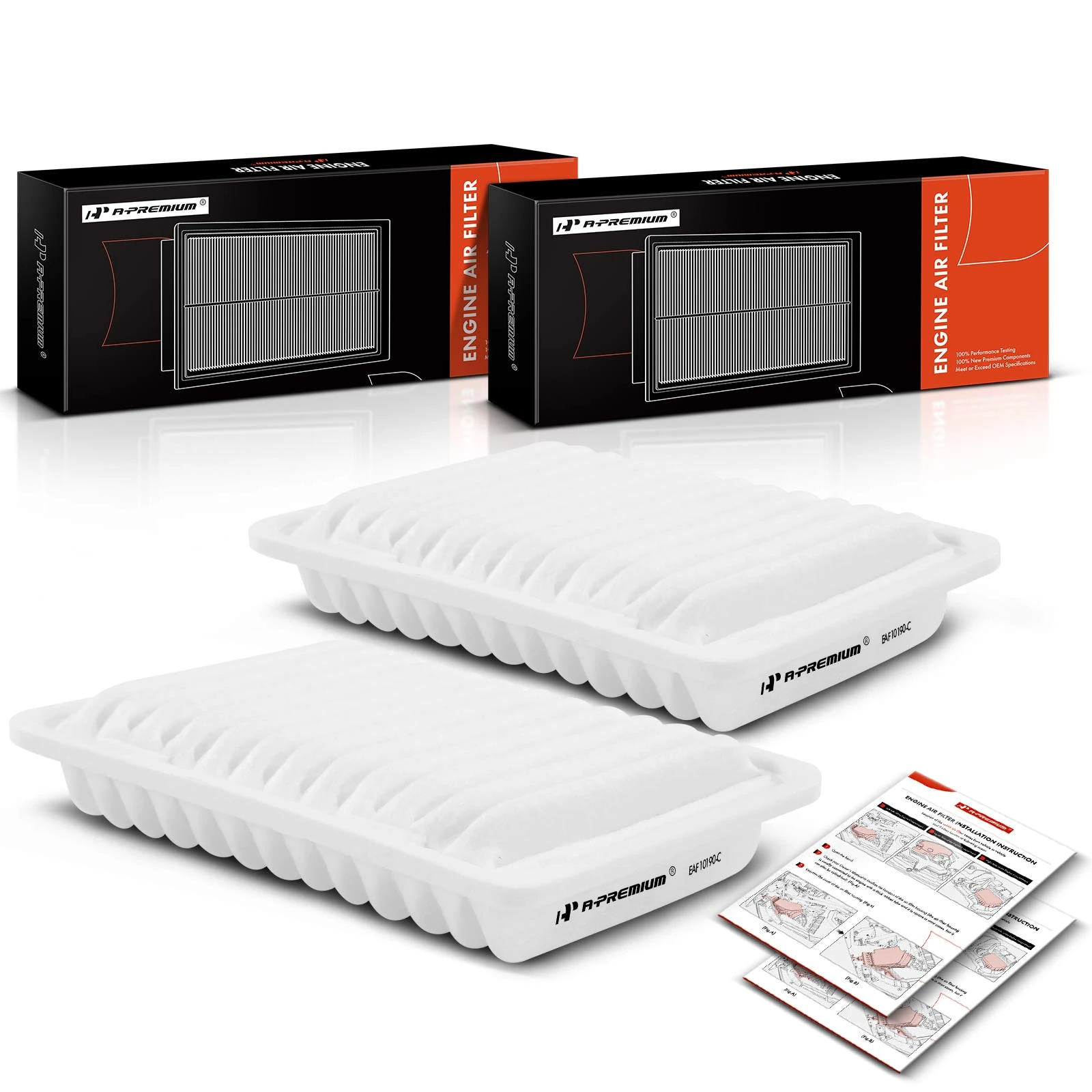 2 Pcs Engine Air Filter