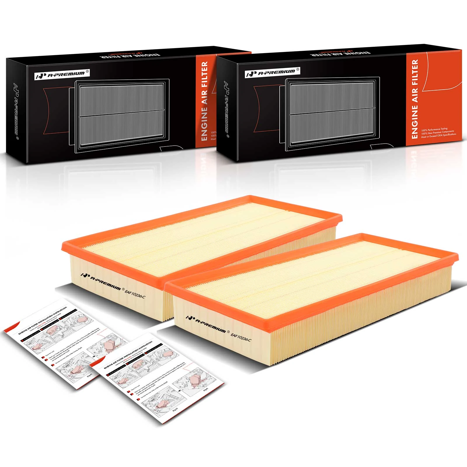 2 Pcs Engine Air Filter