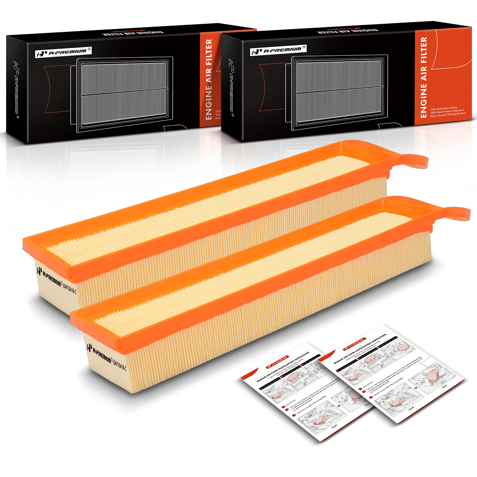 2 Pcs Engine Air Filter