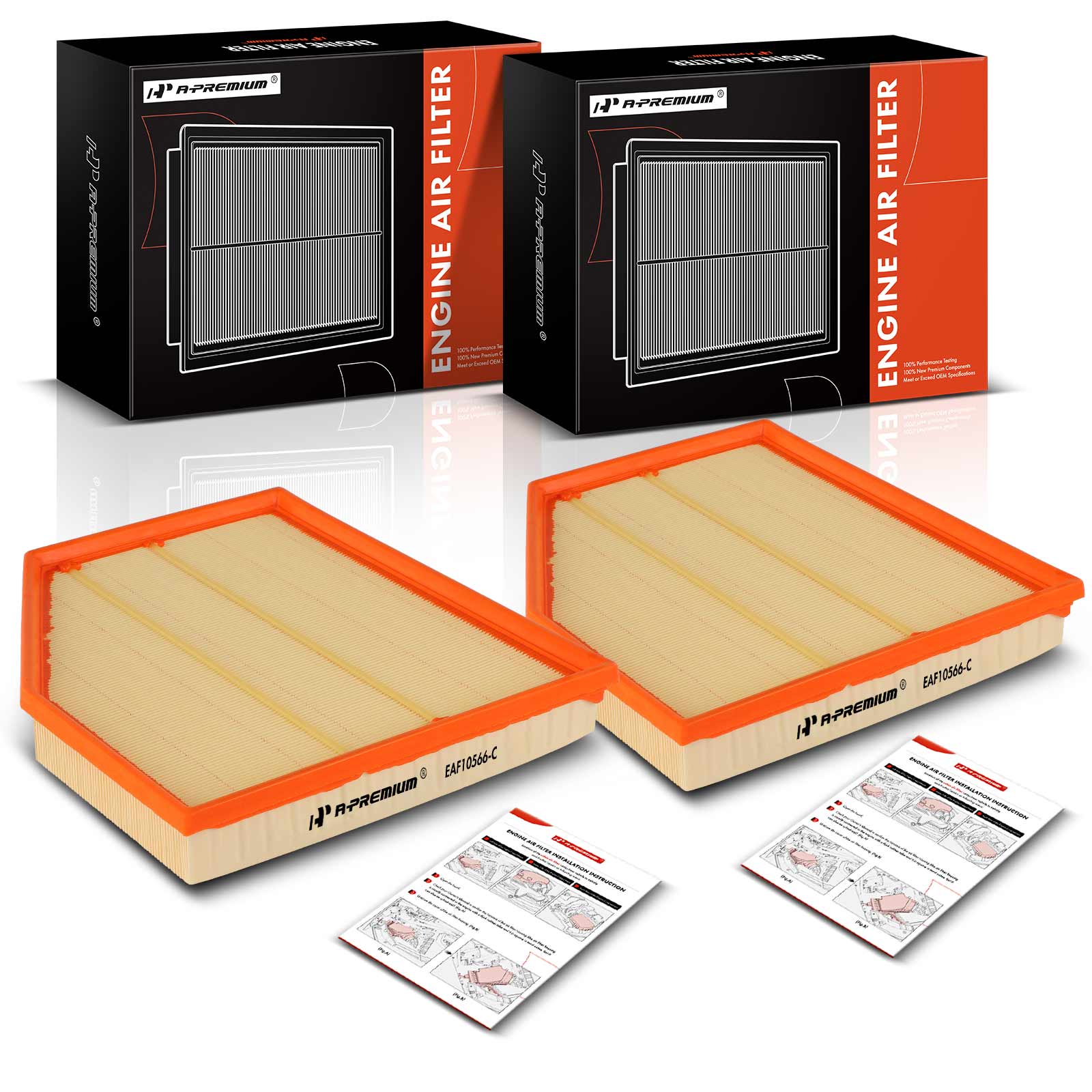 2 Pcs Engine Air Filter for 2006-2010 BMW 650i