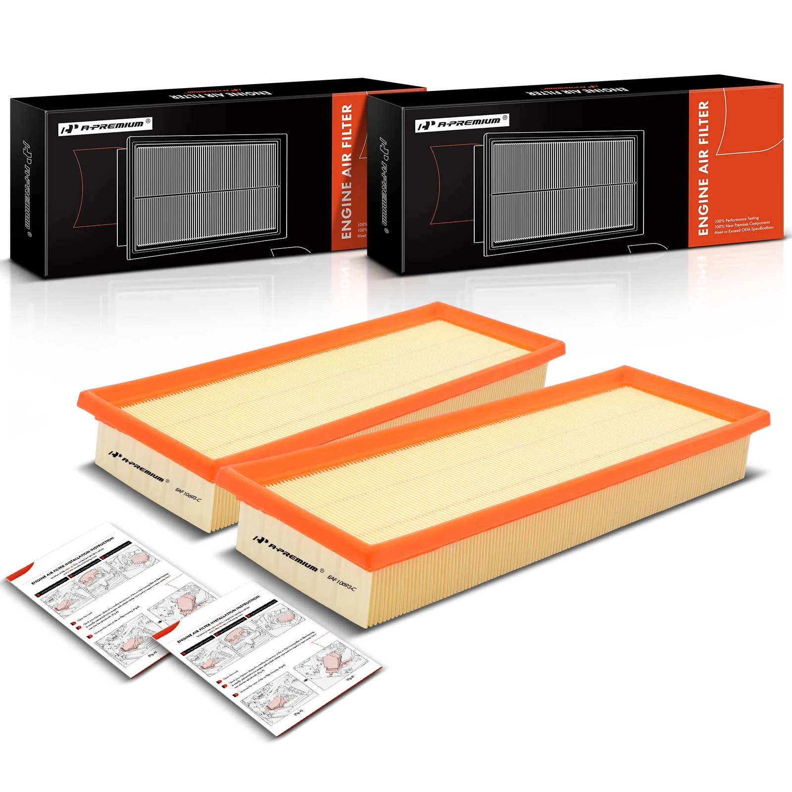 2 Pcs Engine Air Filter