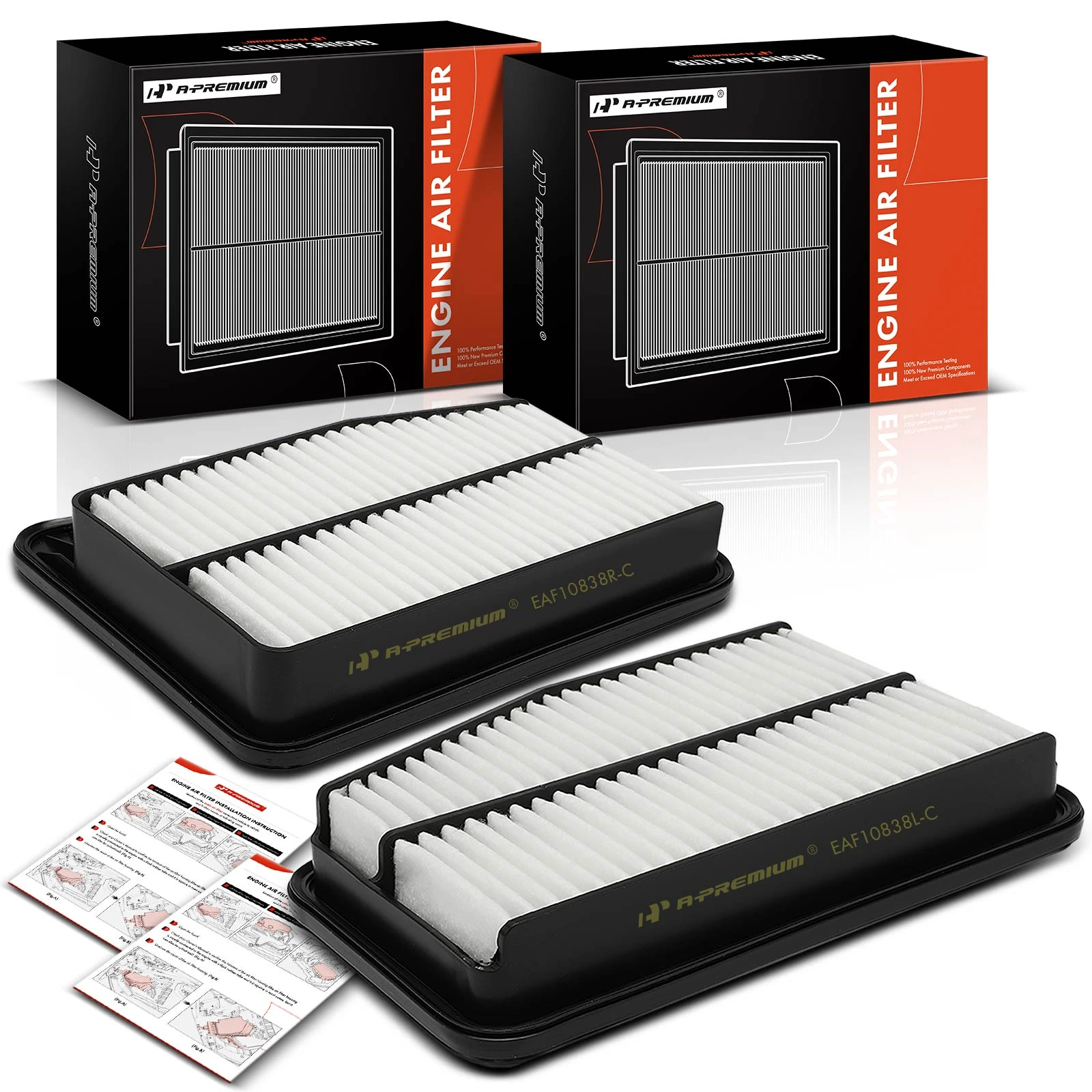 2 Pcs Left & Right Engine Air Filter