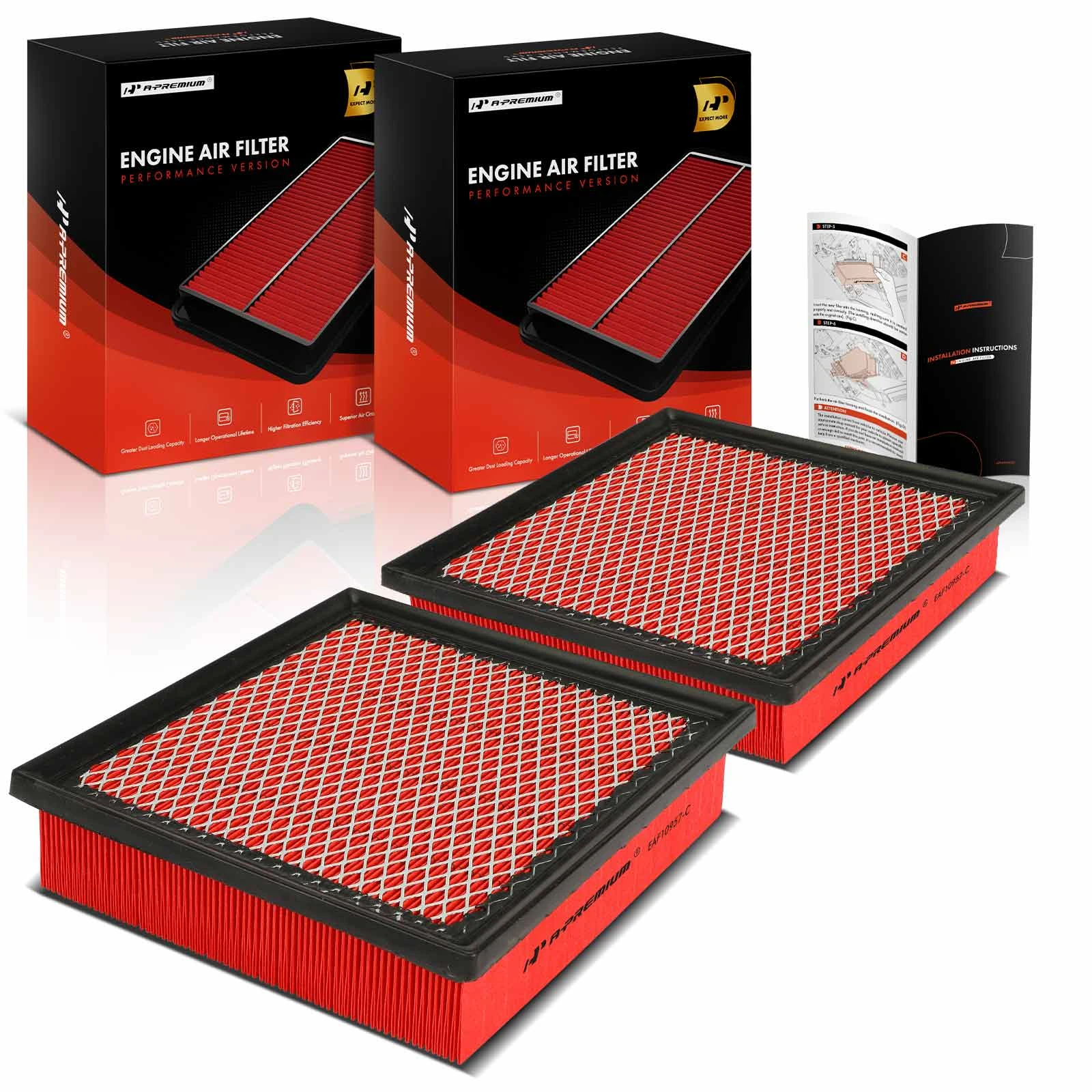 2 Pcs High Performance Engine Air Filter for 2013-2018 Toyota Avalon