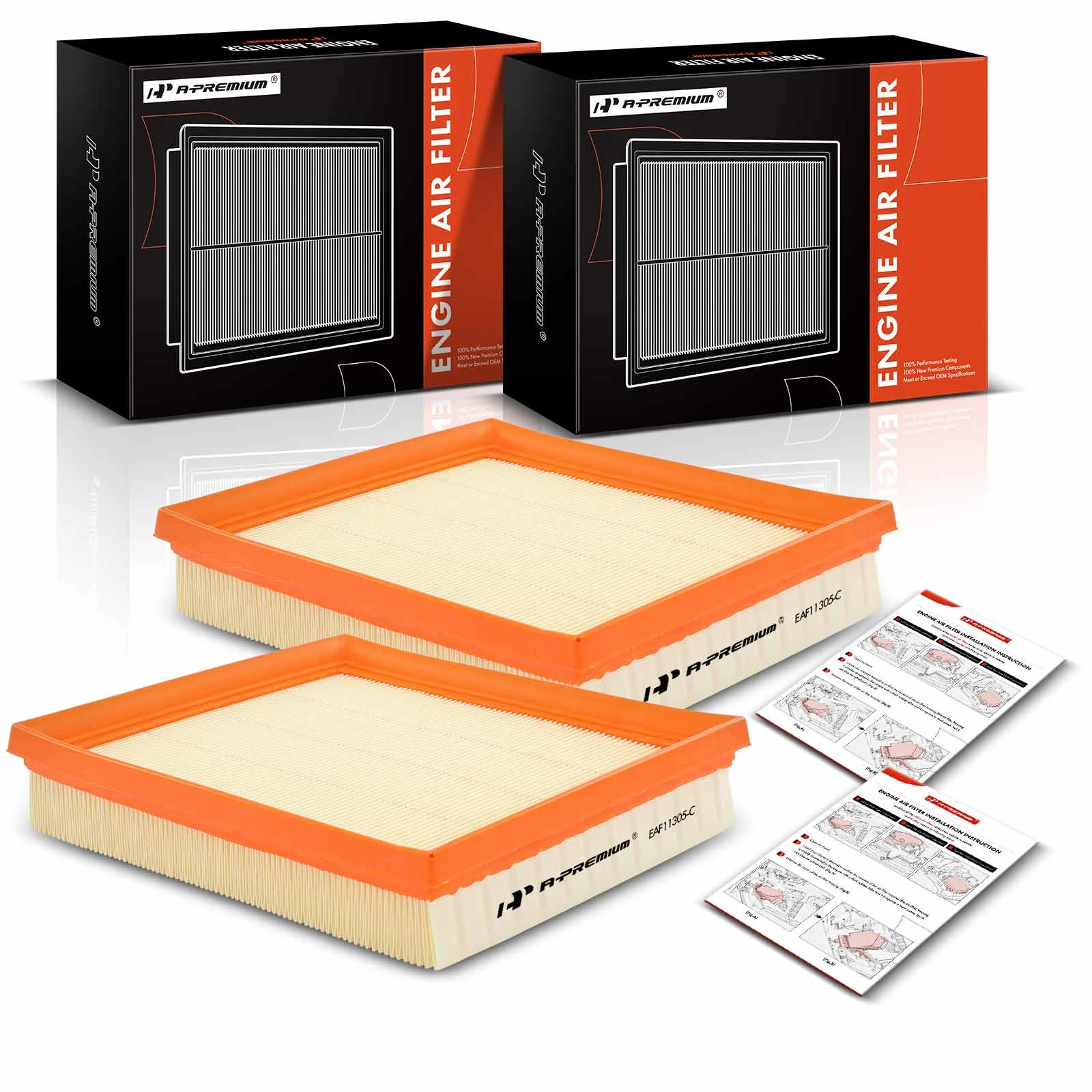 2 Pcs Engine Air Filter