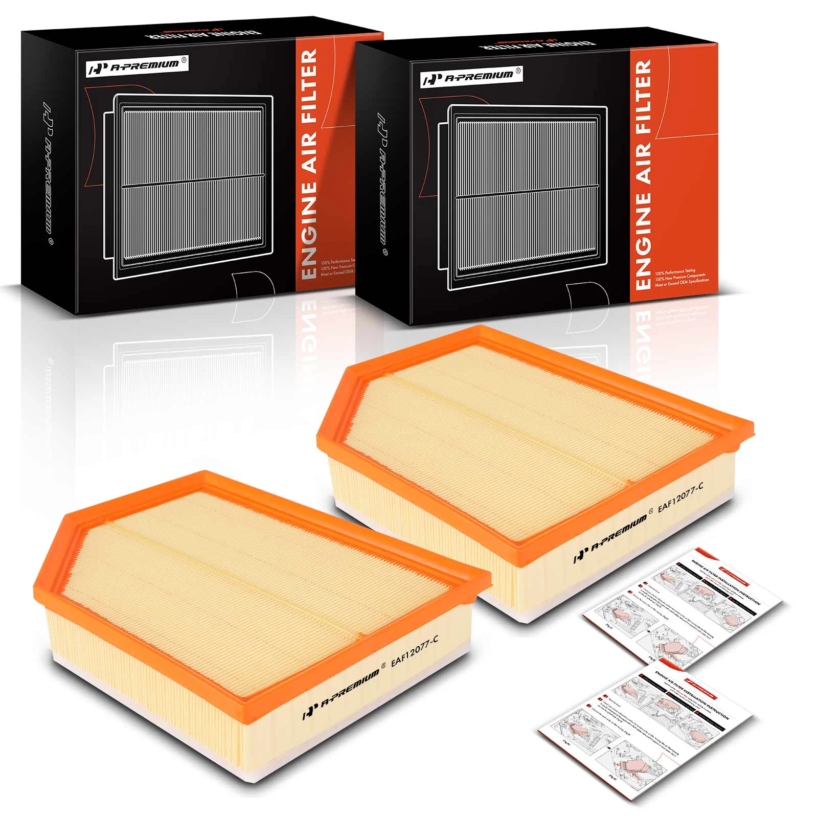 2 Pcs Engine Air Filter