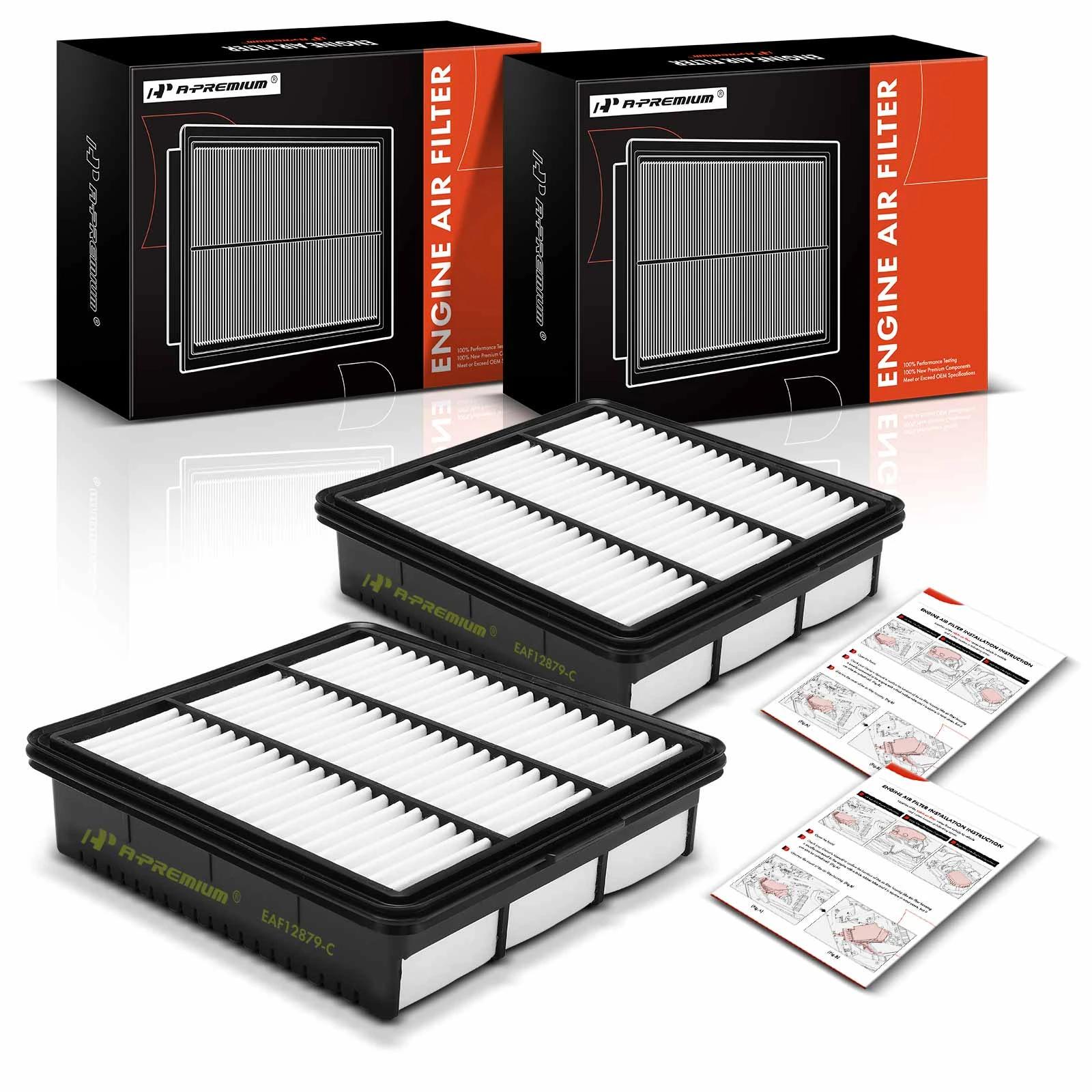 2 Pcs Engine Air Filter