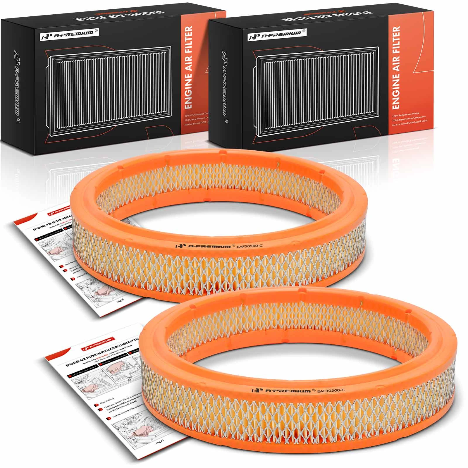 2 Pcs Engine Air Filter