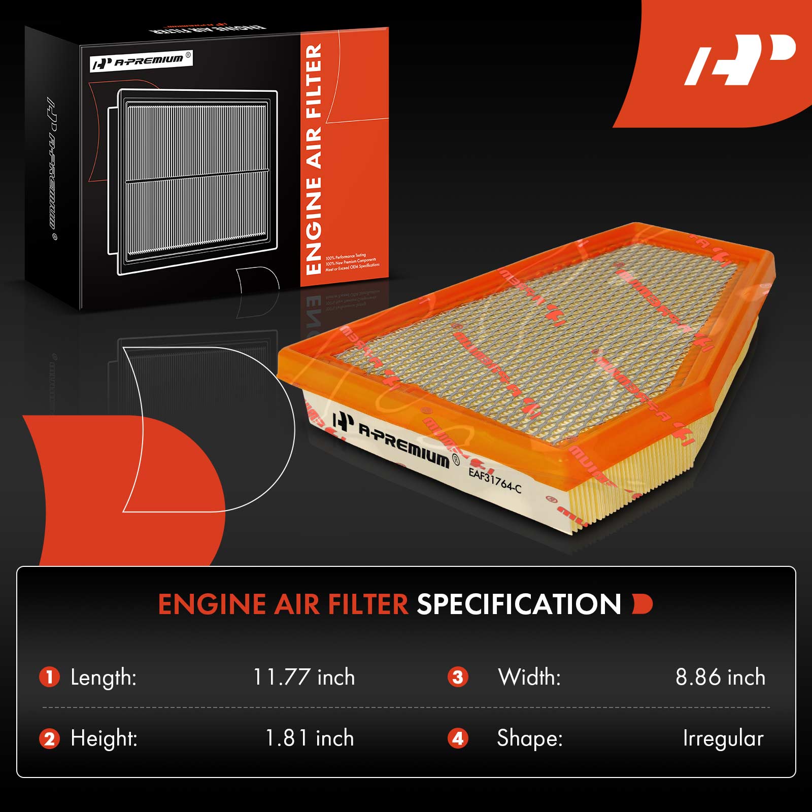 2 Pcs Engine Air Filter for Jeep WK2 Grand Cherokee WL Grand Cherokee L 3.6L