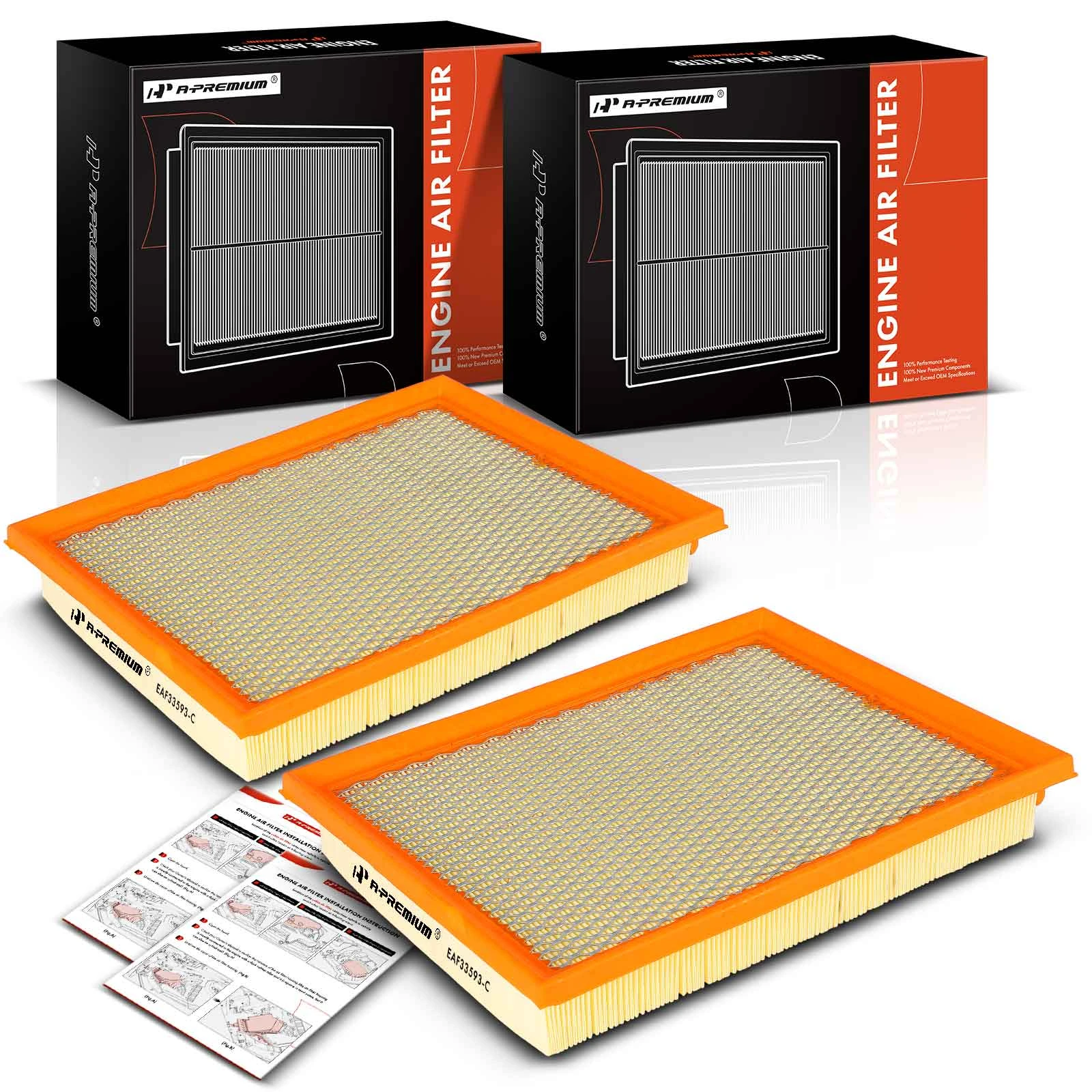 2 Pcs Engine Air Filter for 1986-1992 Lincoln Mark VII