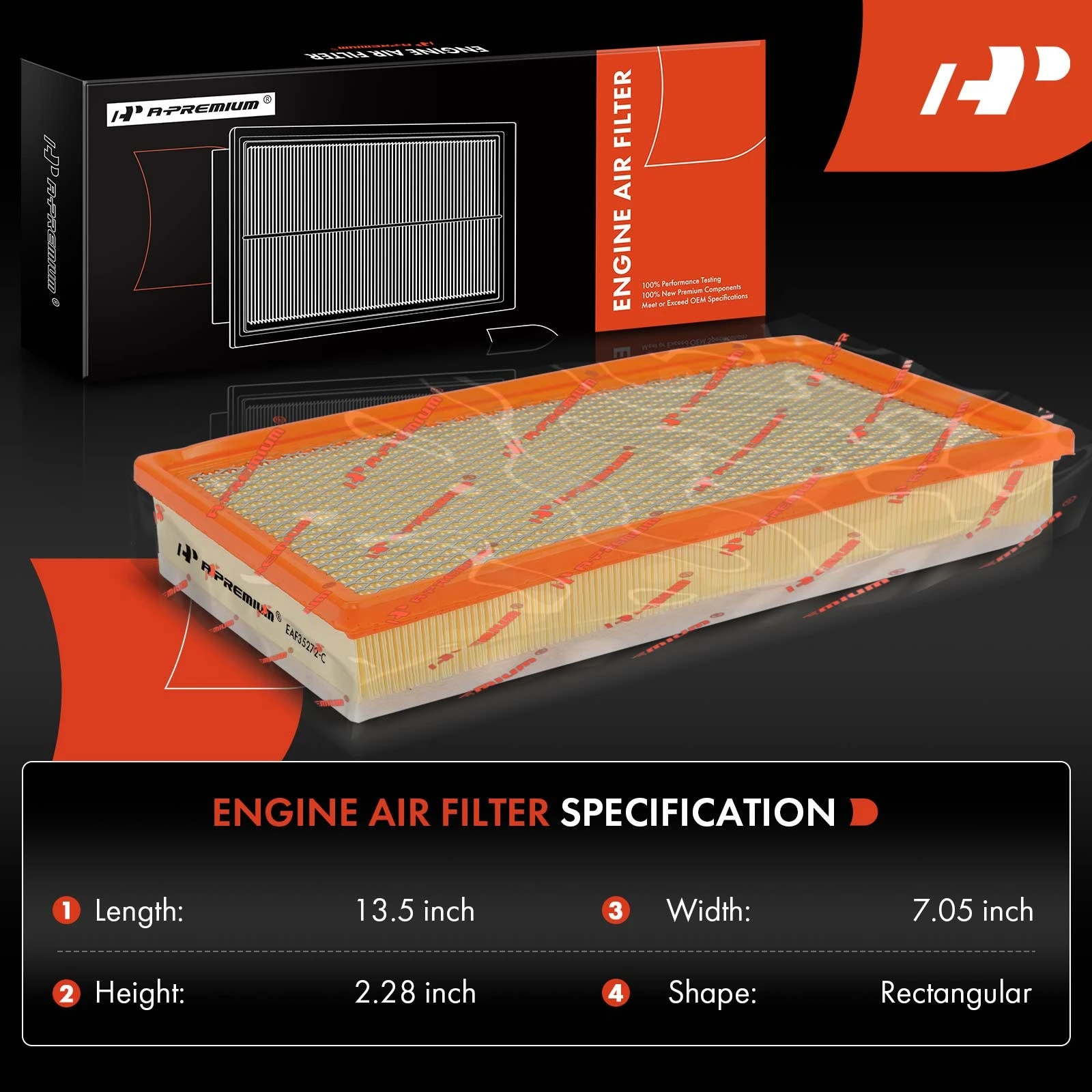 Engine Air Filter for Ford F-250 Super Duty F-350 Super Duty V8 7.3L