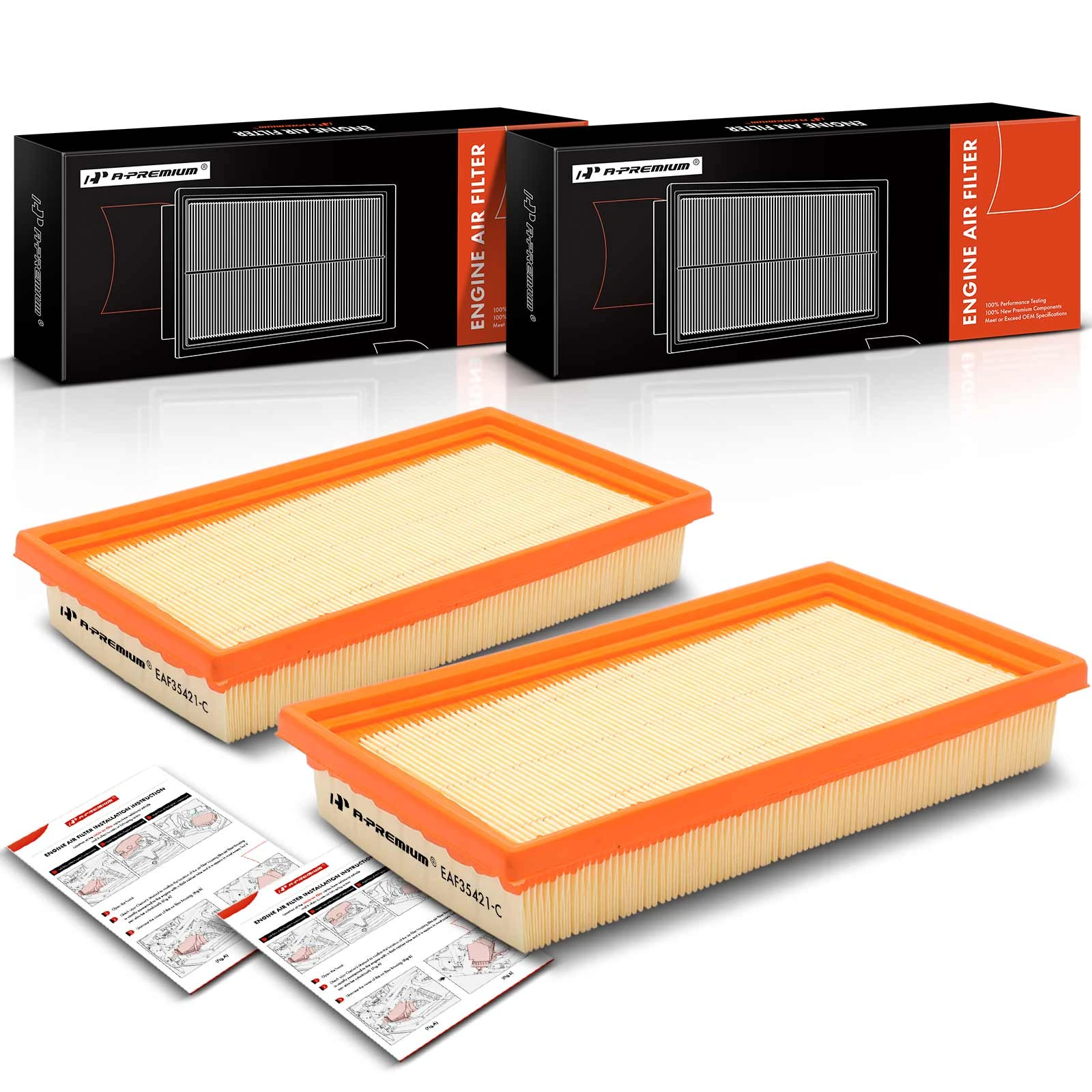 2 Pcs Engine Air Filter