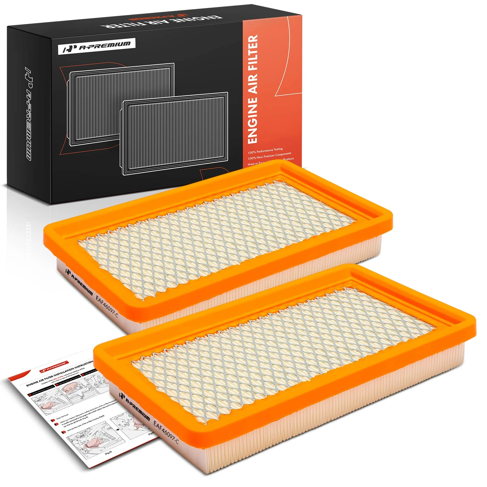 2 Pcs Engine Air Filter