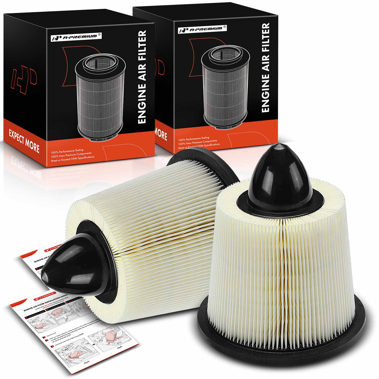 2 Pcs Engine Air Filter