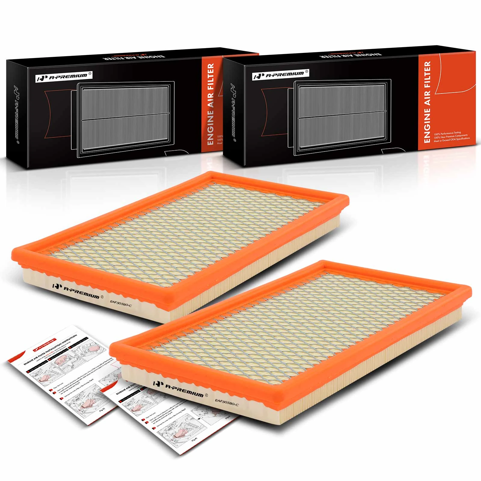 2 Pcs Engine Air Filter