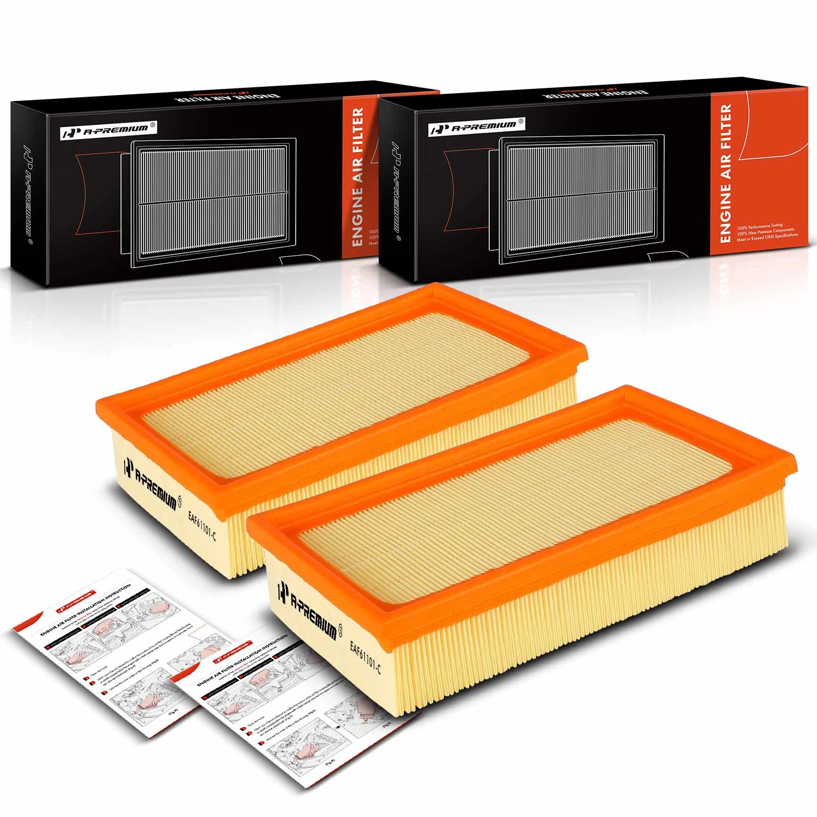 2 Pcs Engine Air Filter