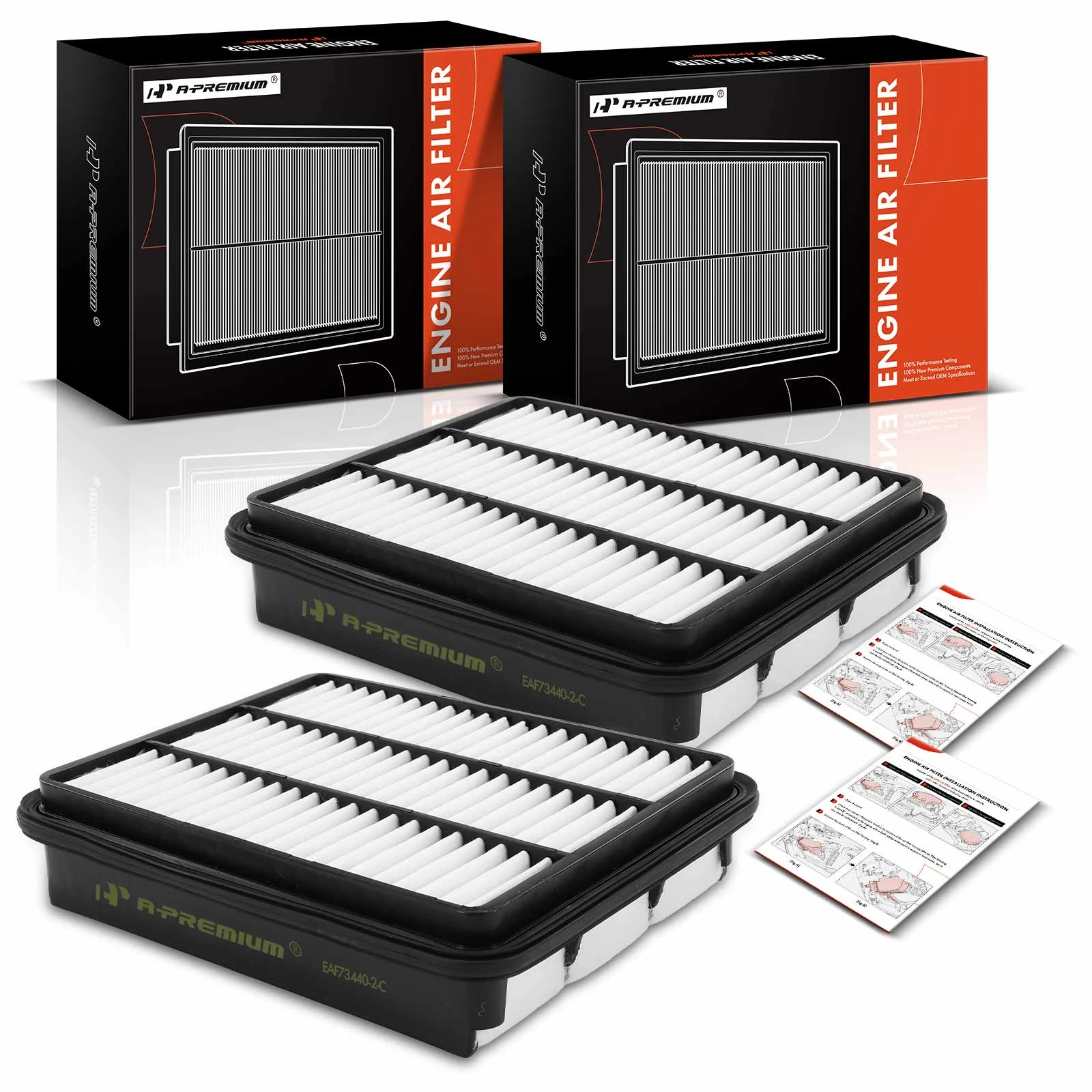 2 Pcs Engine Air Filter for 1995-2005 Mitsubishi Eclipse