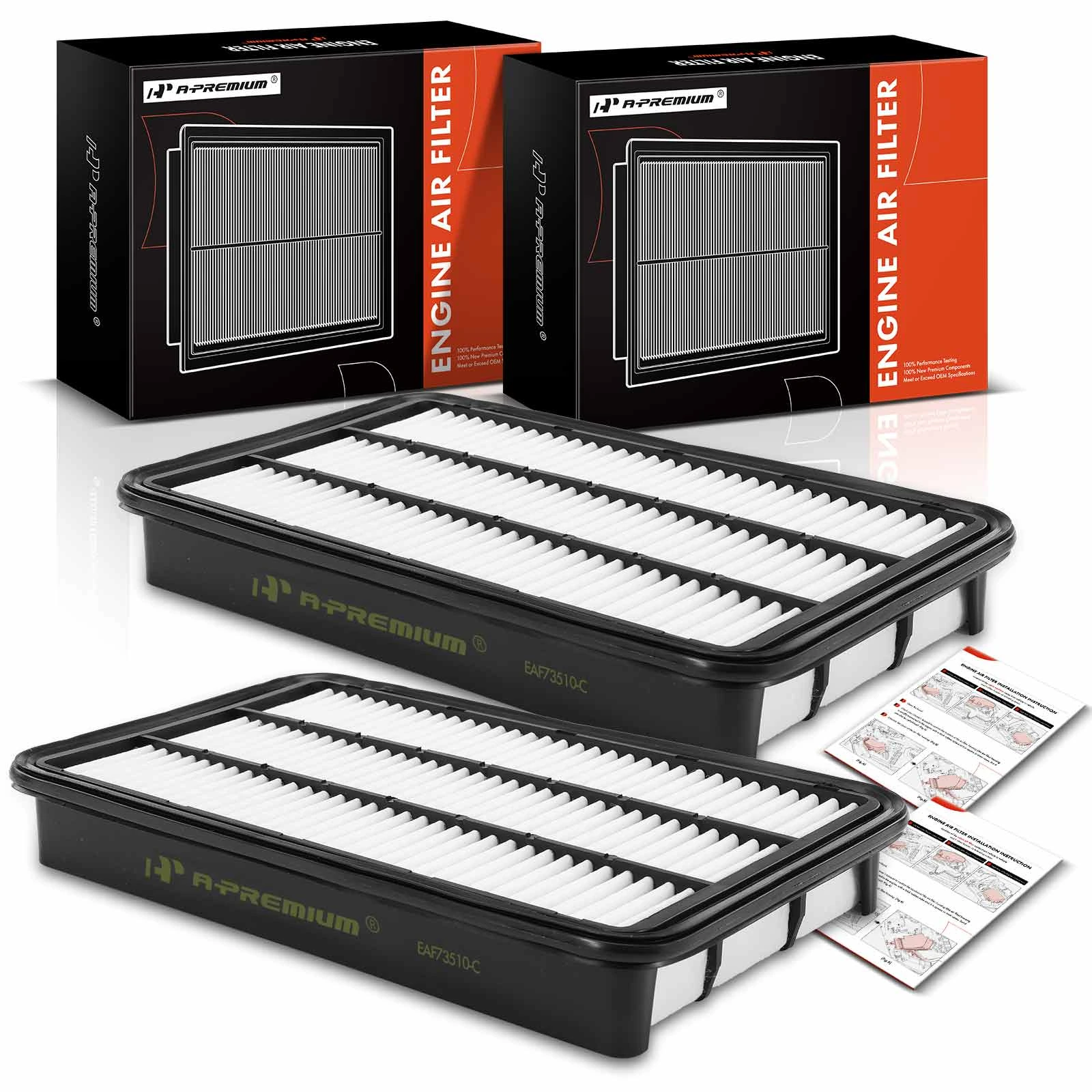 2 Pcs Engine Air Filter