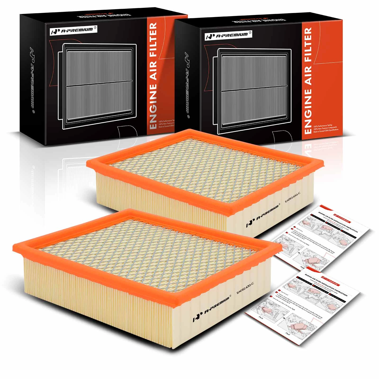 2 Pcs Engine Air Filter