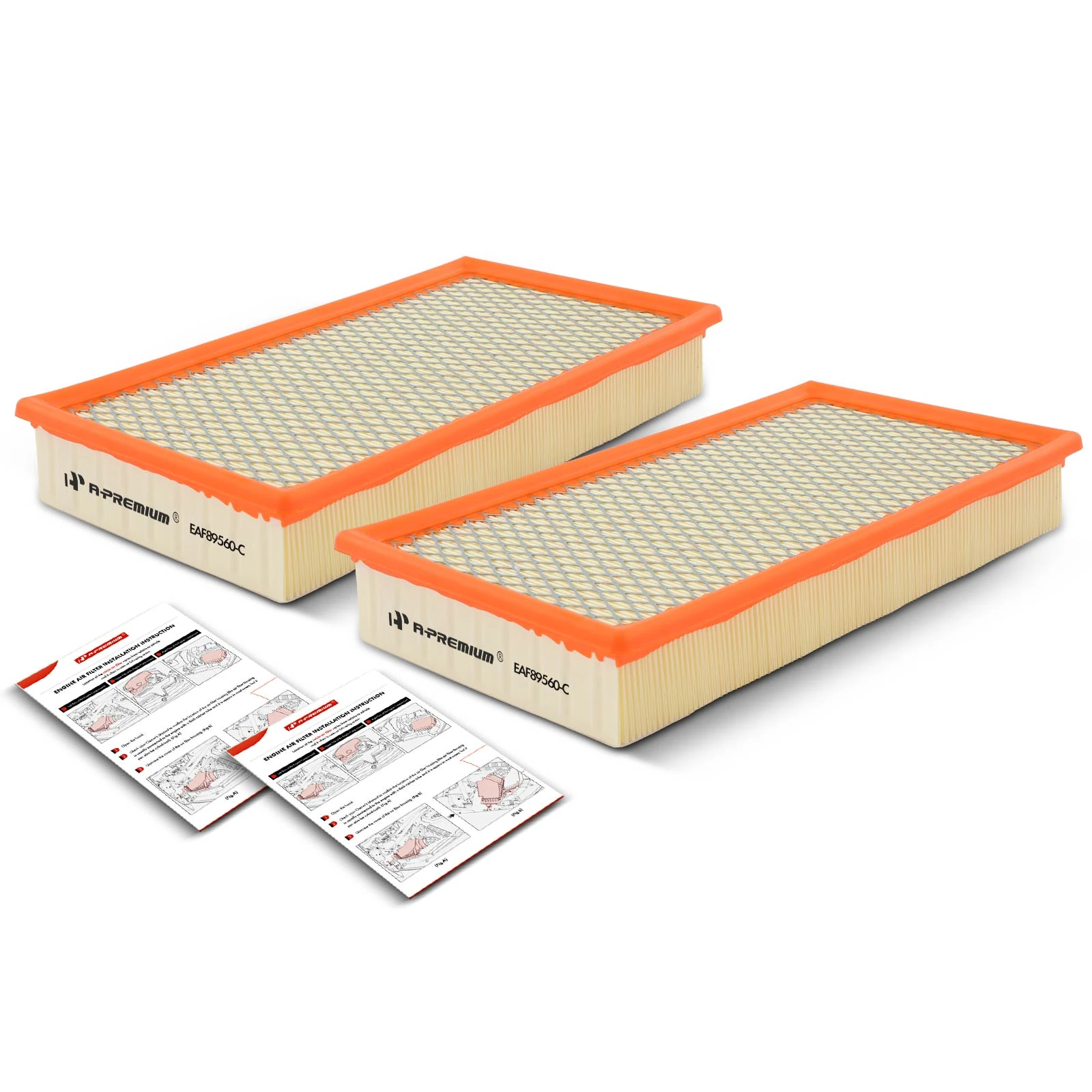 2 Pcs Engine Air Filter with Flexible Panel for Ford Freestar Thunderbird Lincoln LS