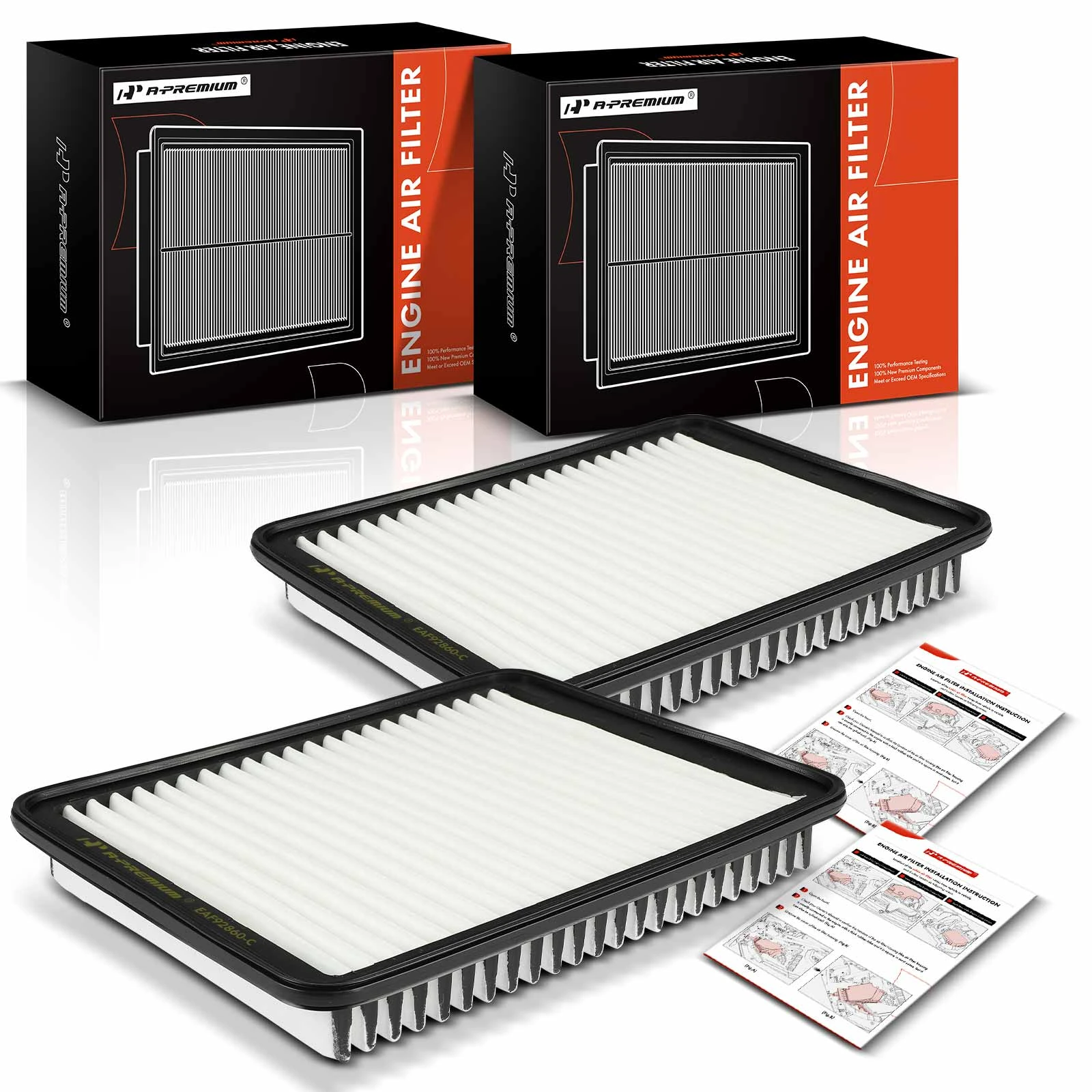 2 Pcs Engine Air Filter