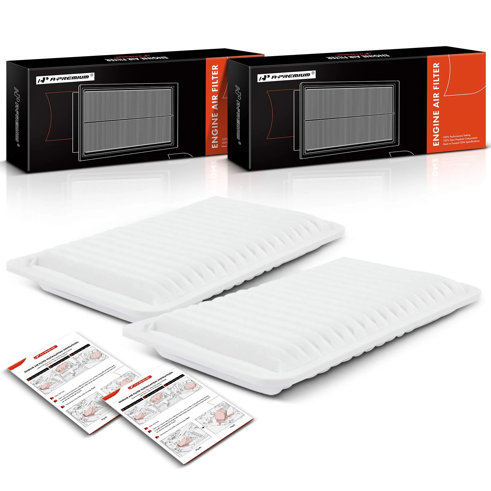 2 Pcs Engine Air Filter