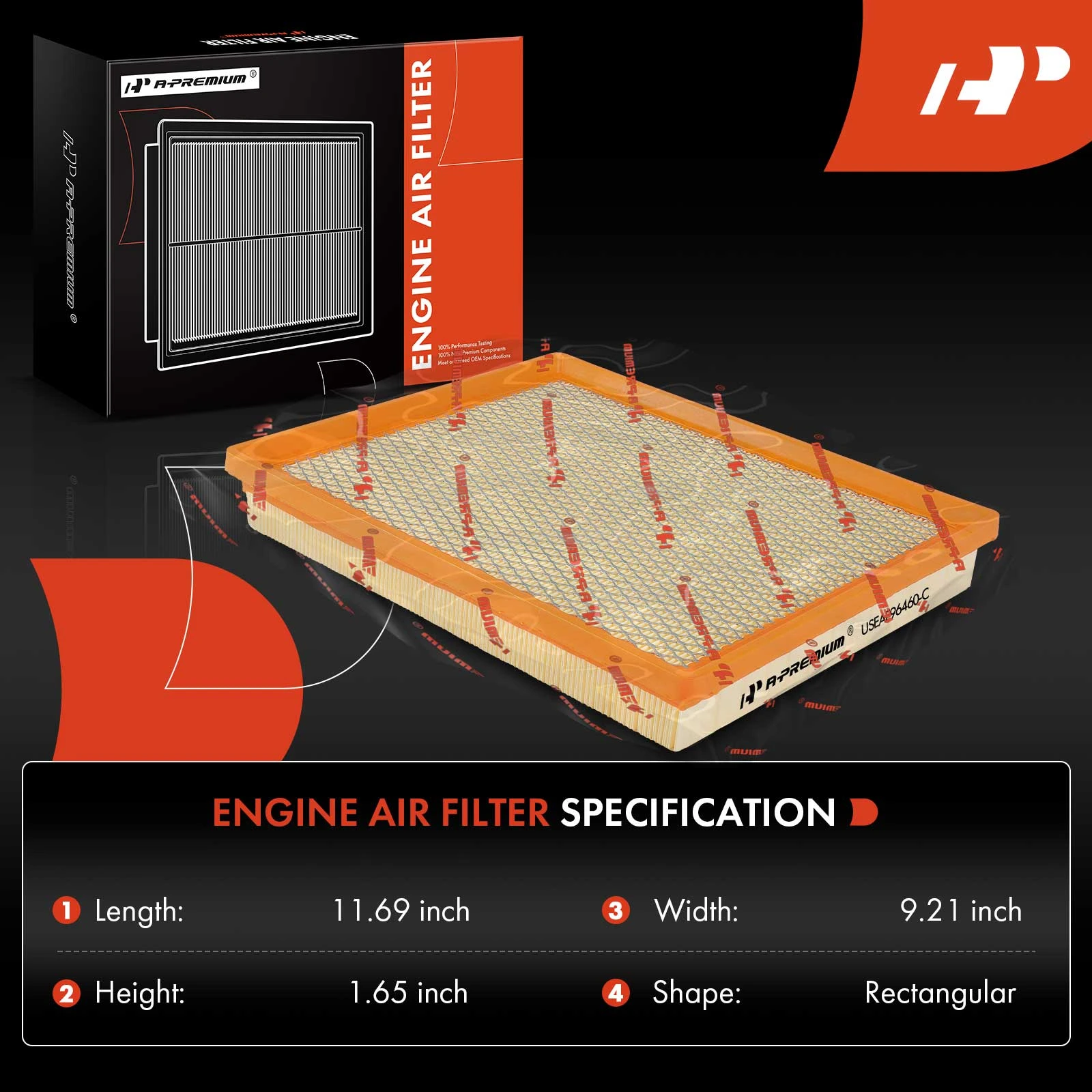 Engine Air Filter for Saab 9-3 2004-2011 9-3X 2010-2011 L4 2.0L V6 2.8L