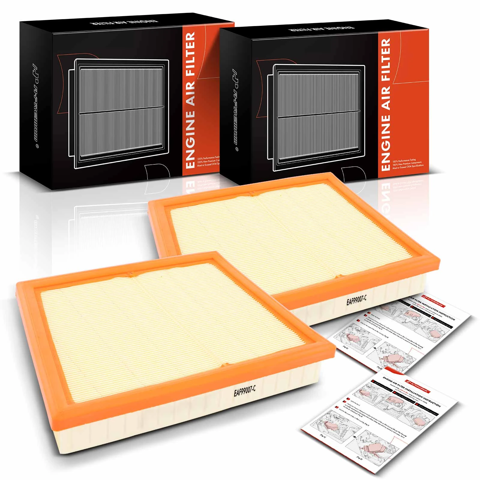 2 Pcs Engine Air Filter