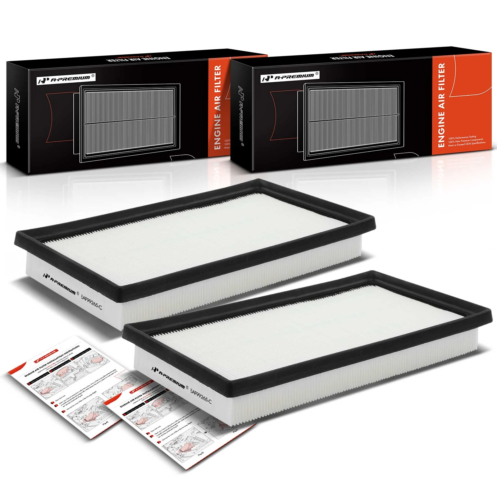 2 Pcs Engine Air Filter