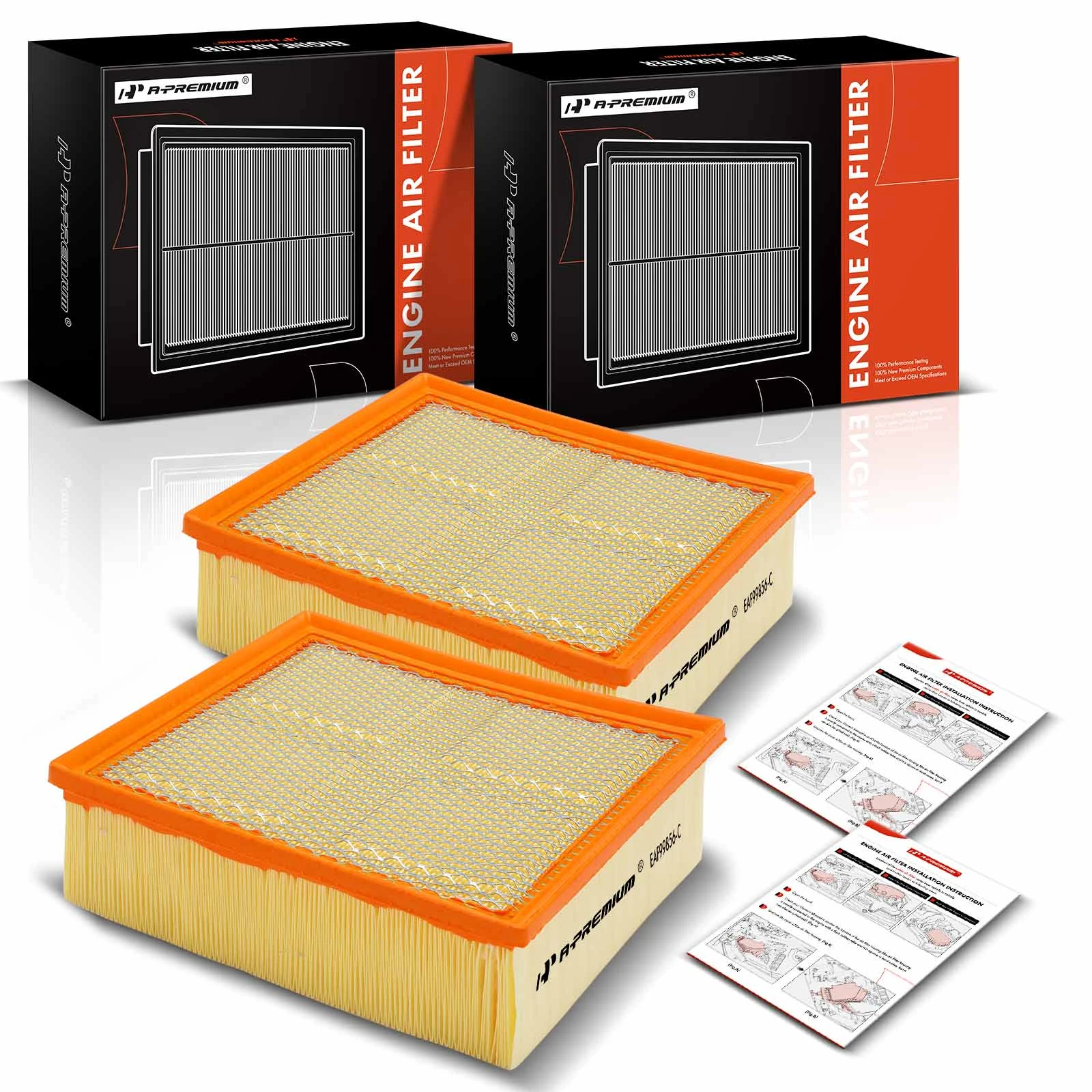 2 Pcs Engine Air Filter for 2021-2024 Ram 3500