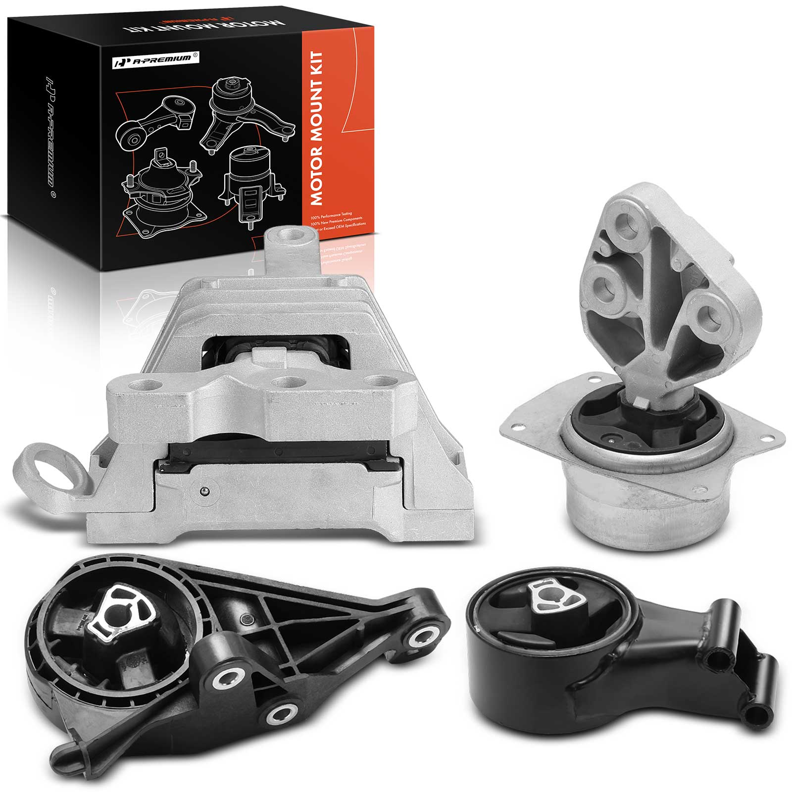 2014 Chevrolet Impala 4-Pc Engine Mount and Transmission Mount Kit Front & Rear A-Premium APEM524