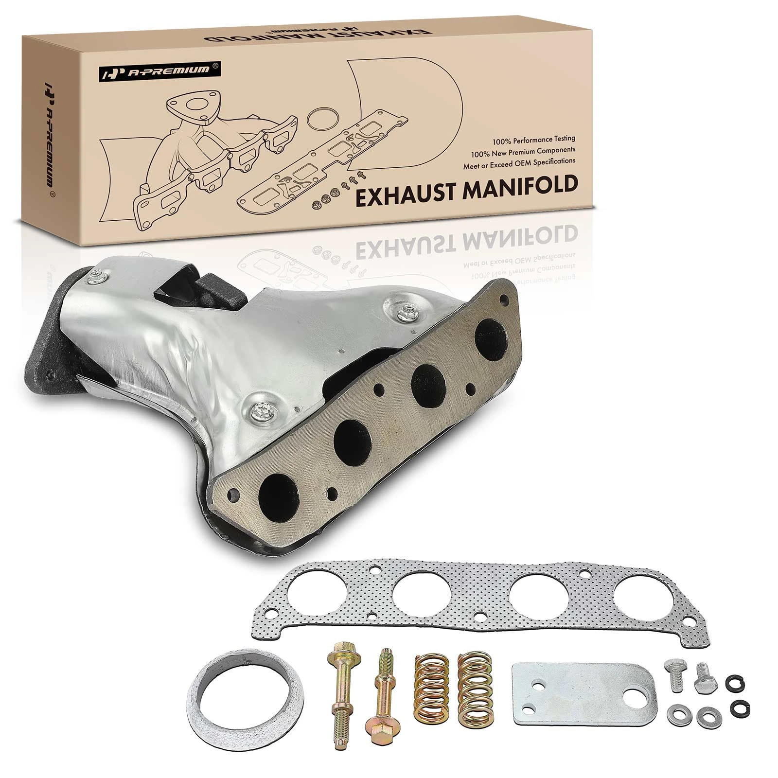 Right Passenger Side Exhaust Manifold Kit - Compatible With 2003 - 2017 Chevy Silverado 2500 HD 6.0L V8 2004 2005 2006 2007 2008 2009 2010 2011 2012 2013 2014