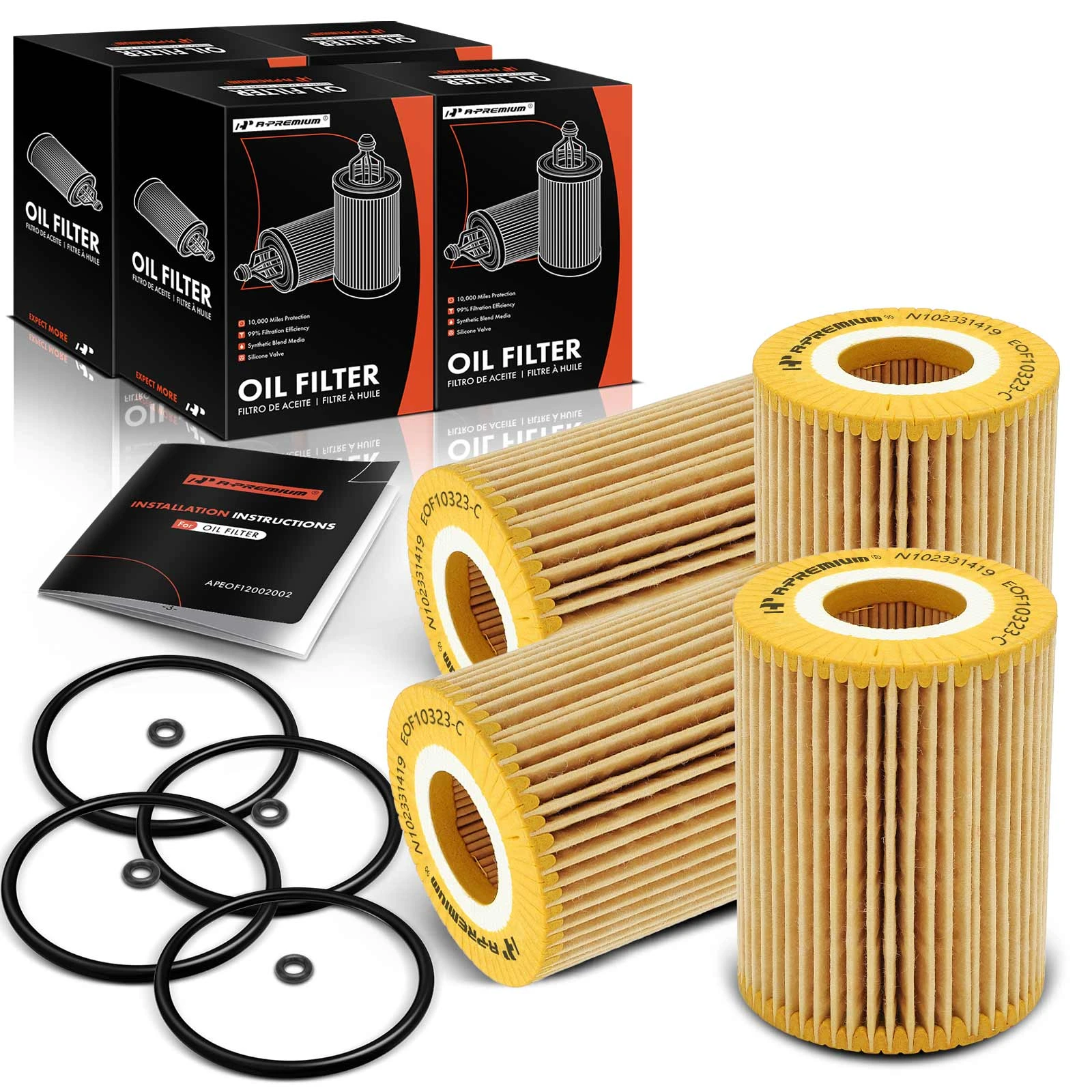 4 Pcs Engine Oil Filter for 2007-2019 Freightliner Sprinter 2500