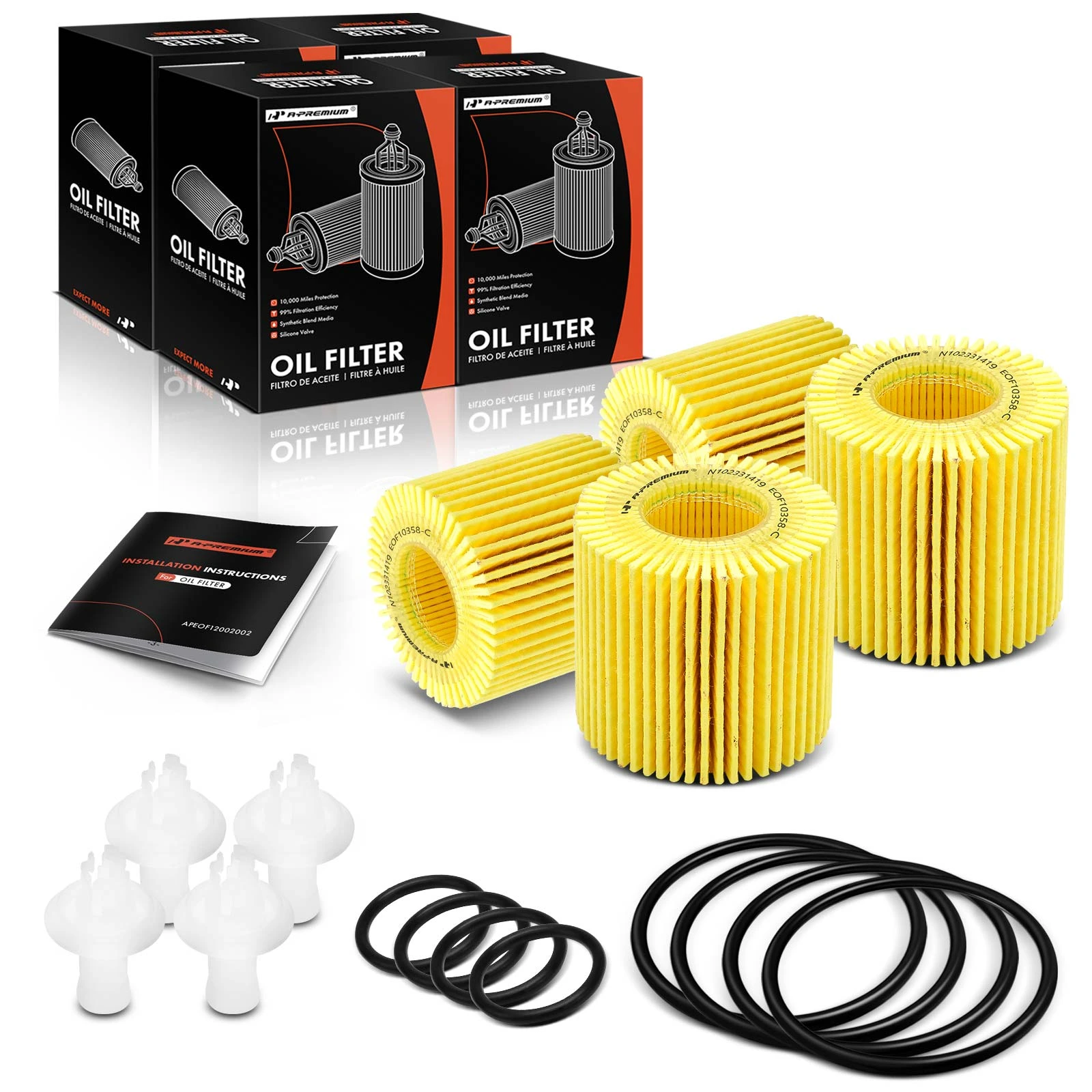 4 Pcs Engine Oil Filter for 2016 Scion iM