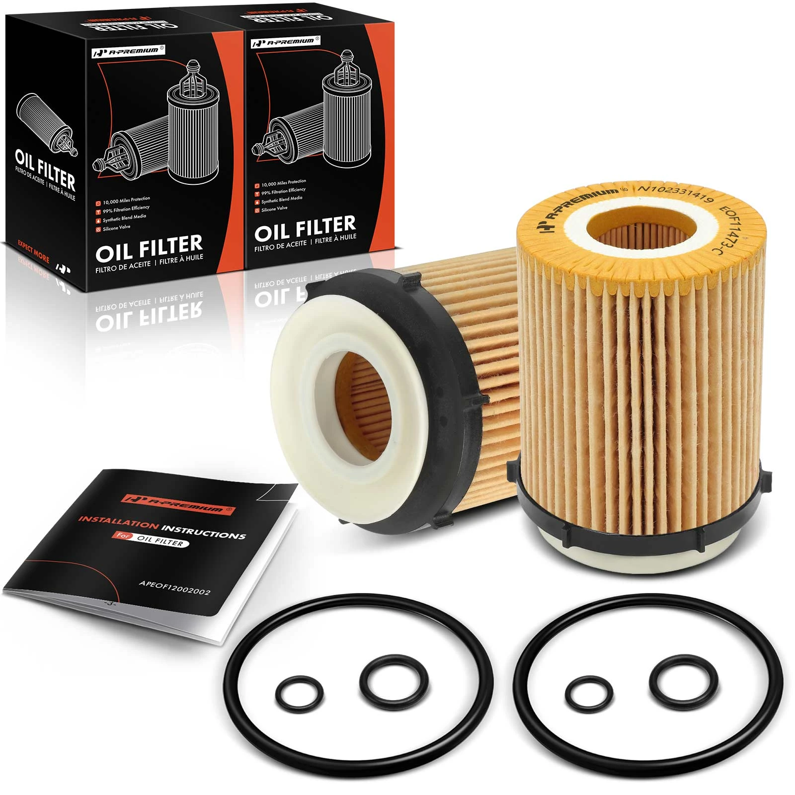 2 Pcs Engine Oil Filter for 2017-2019 INFINITI QX30
