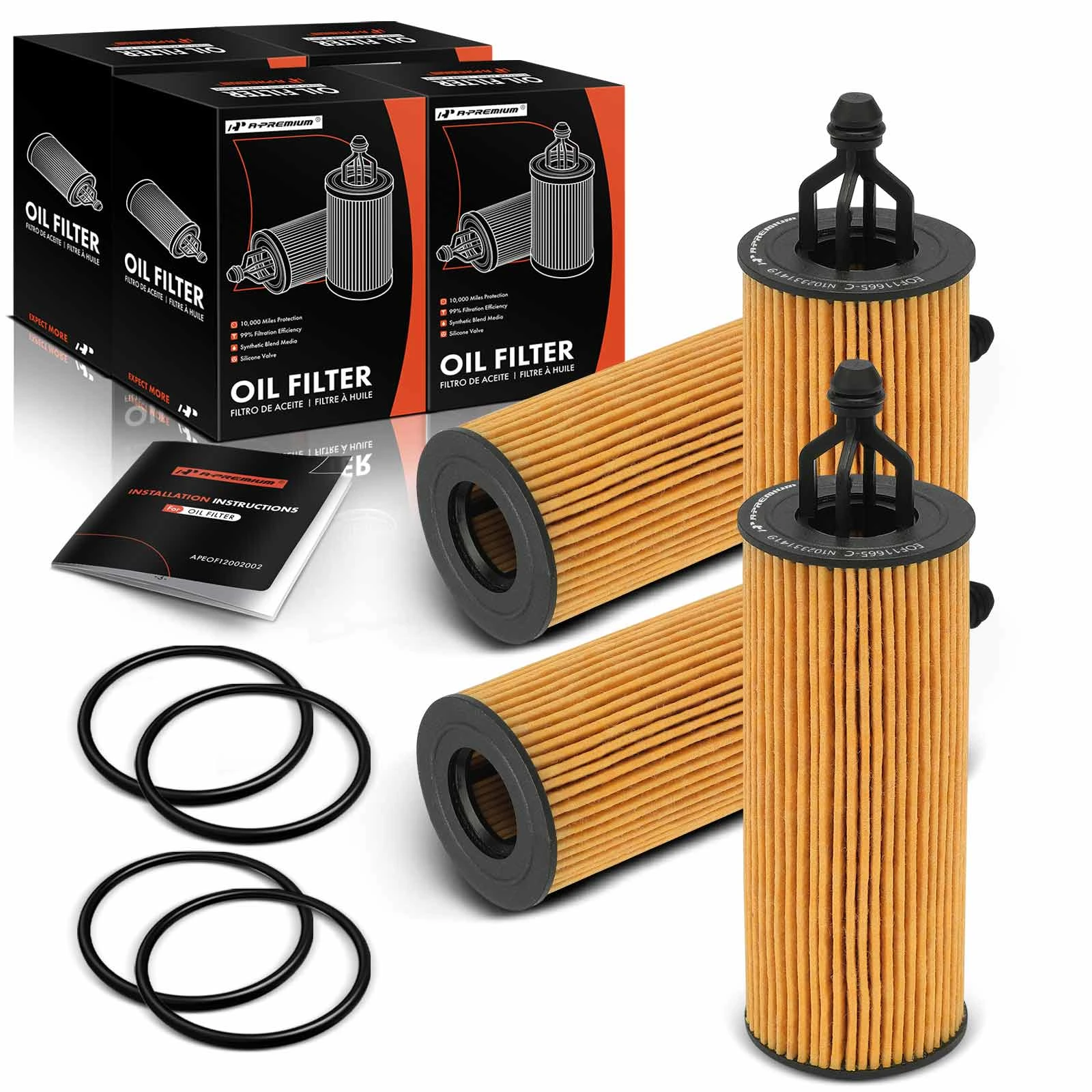 4 Pcs Engine Oil Filter