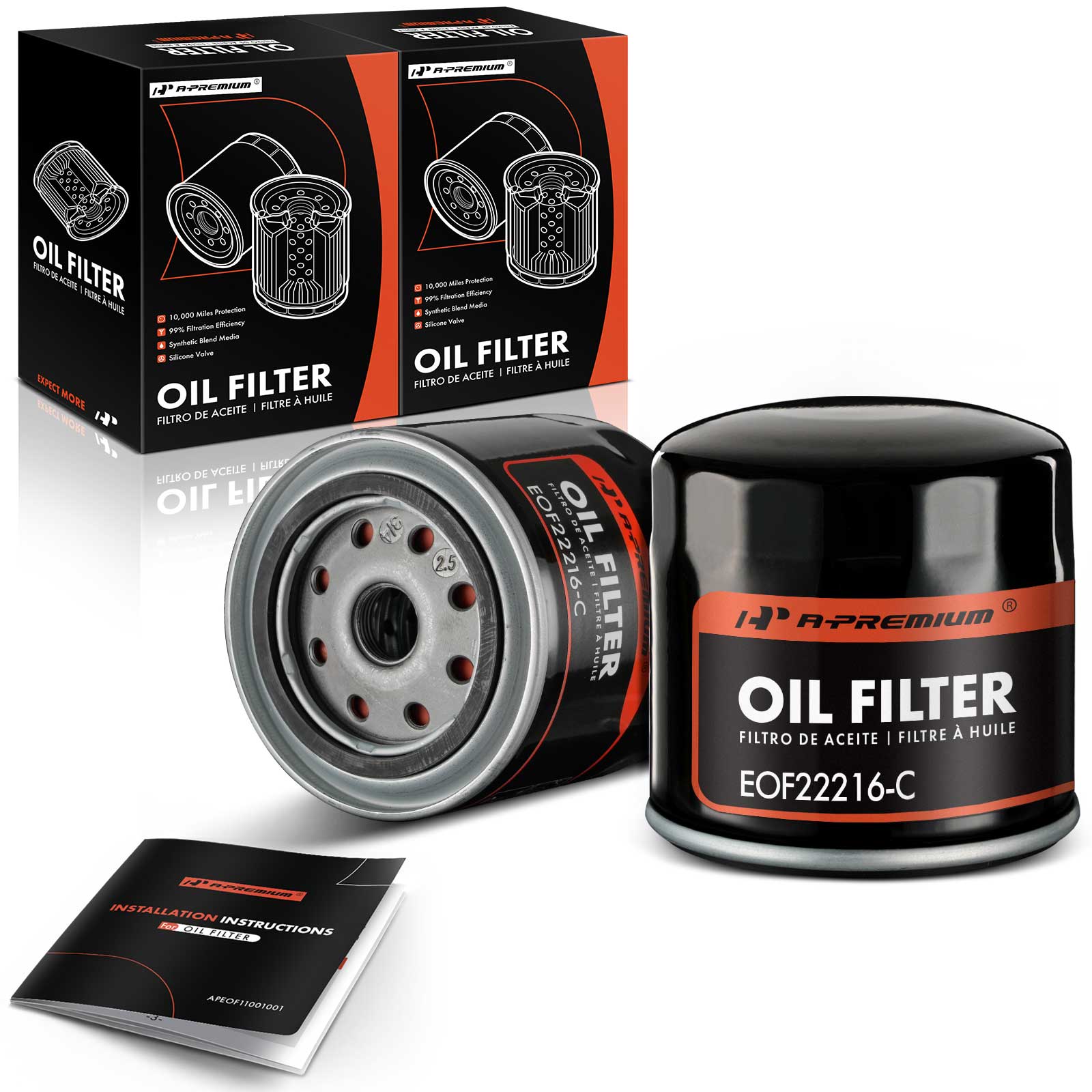 2 Pcs Engine Oil Filter