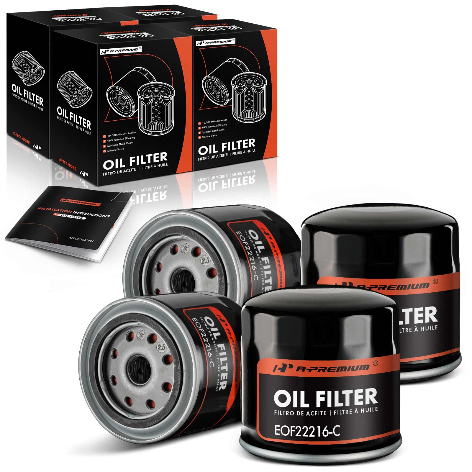 4 Pcs Engine Oil Filter