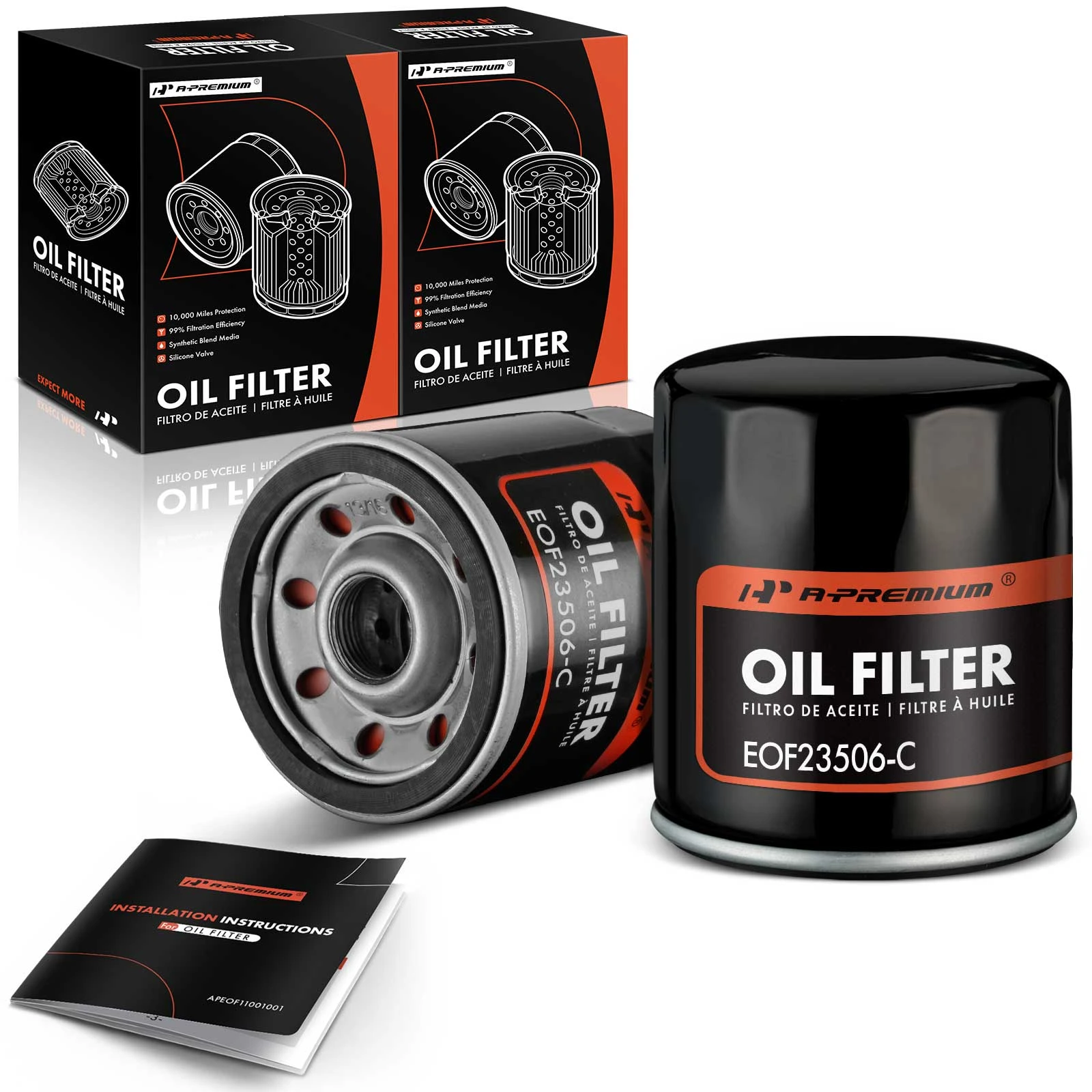 2 Pcs Engine Oil Filter