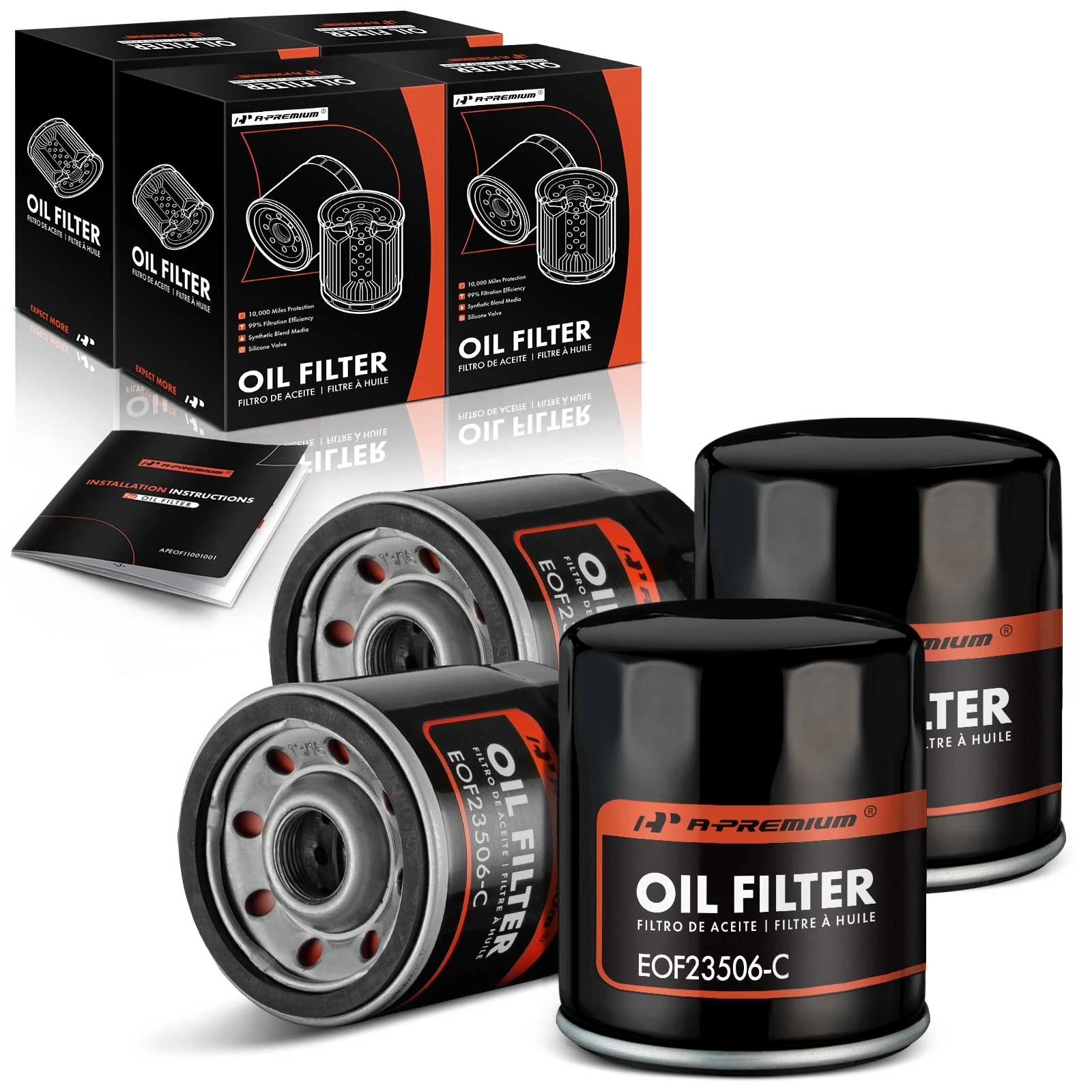 4 Pcs Engine Oil Filter