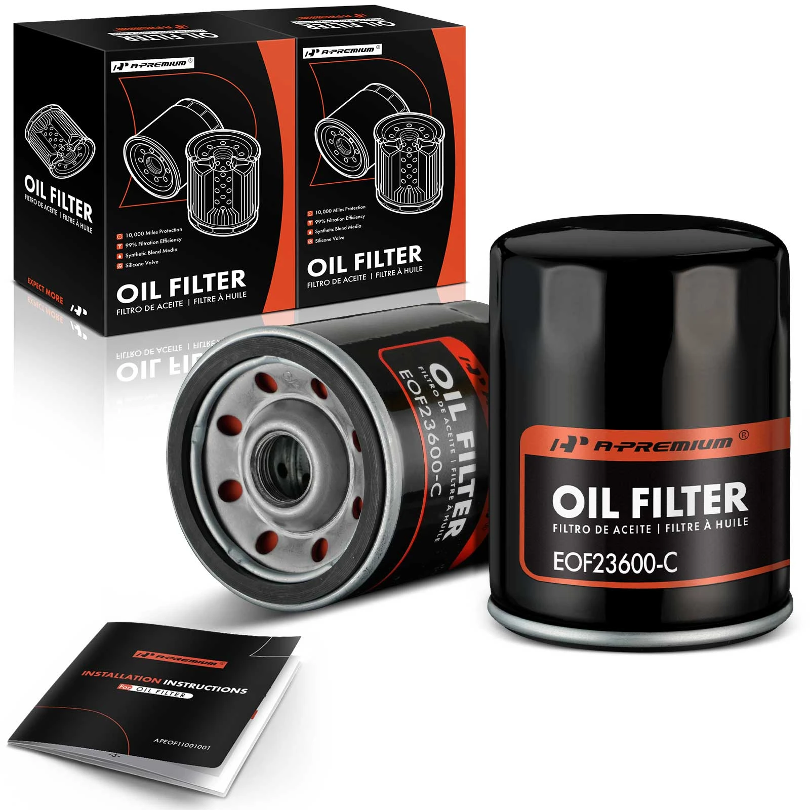 2 Pcs Engine Oil Filter