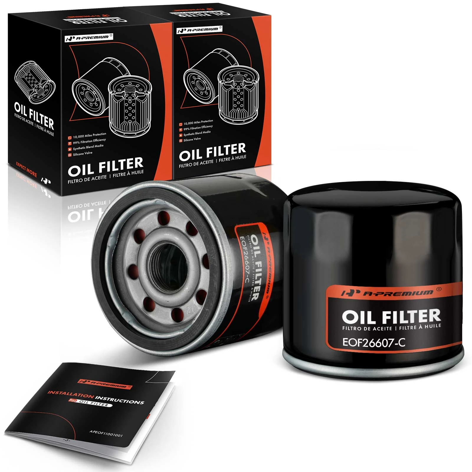 2 Pcs Engine Oil Filter