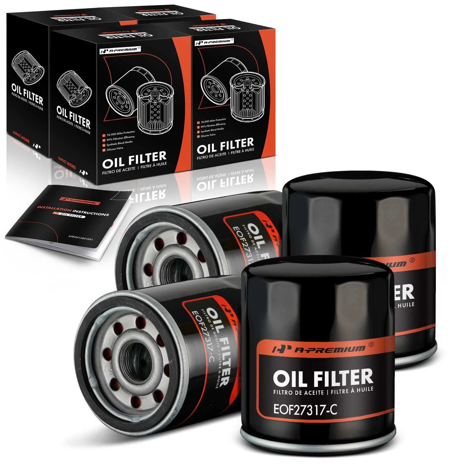 4 Pcs Engine Oil Filter