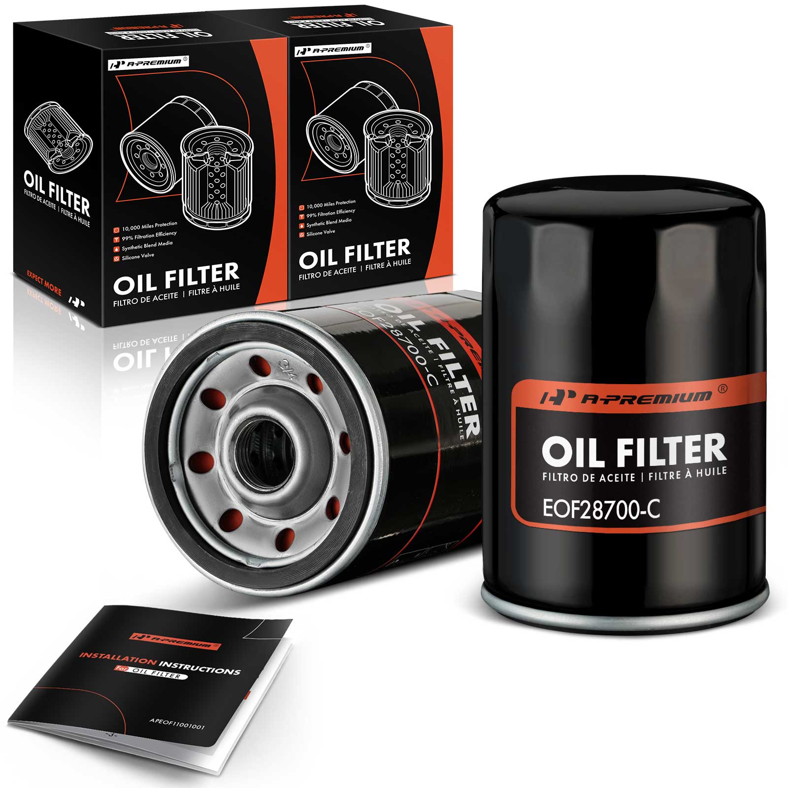 2 Pcs Engine Oil Filter